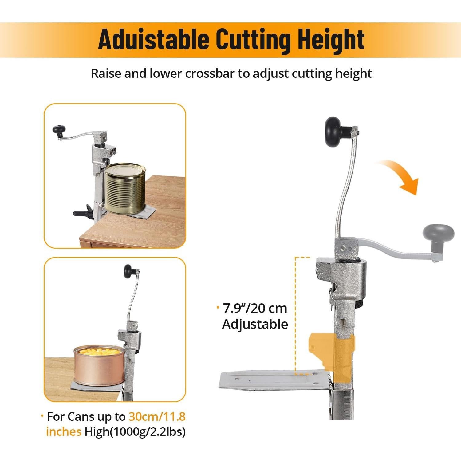 Abrelatas de mesa manual Towallmark con cuchilla de acero inoxidable