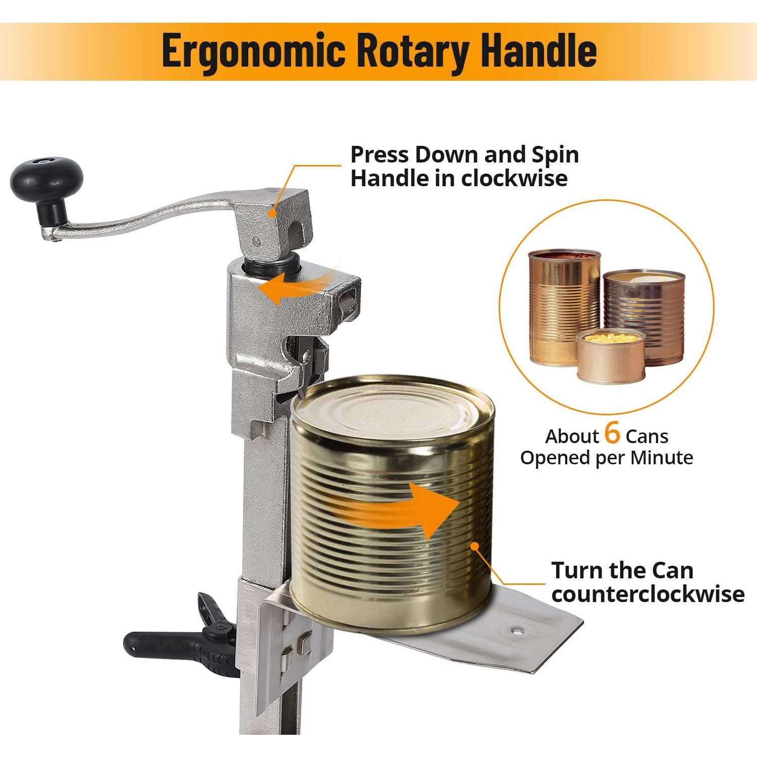 Abrelatas de mesa manual Towallmark con cuchilla de acero inoxidable