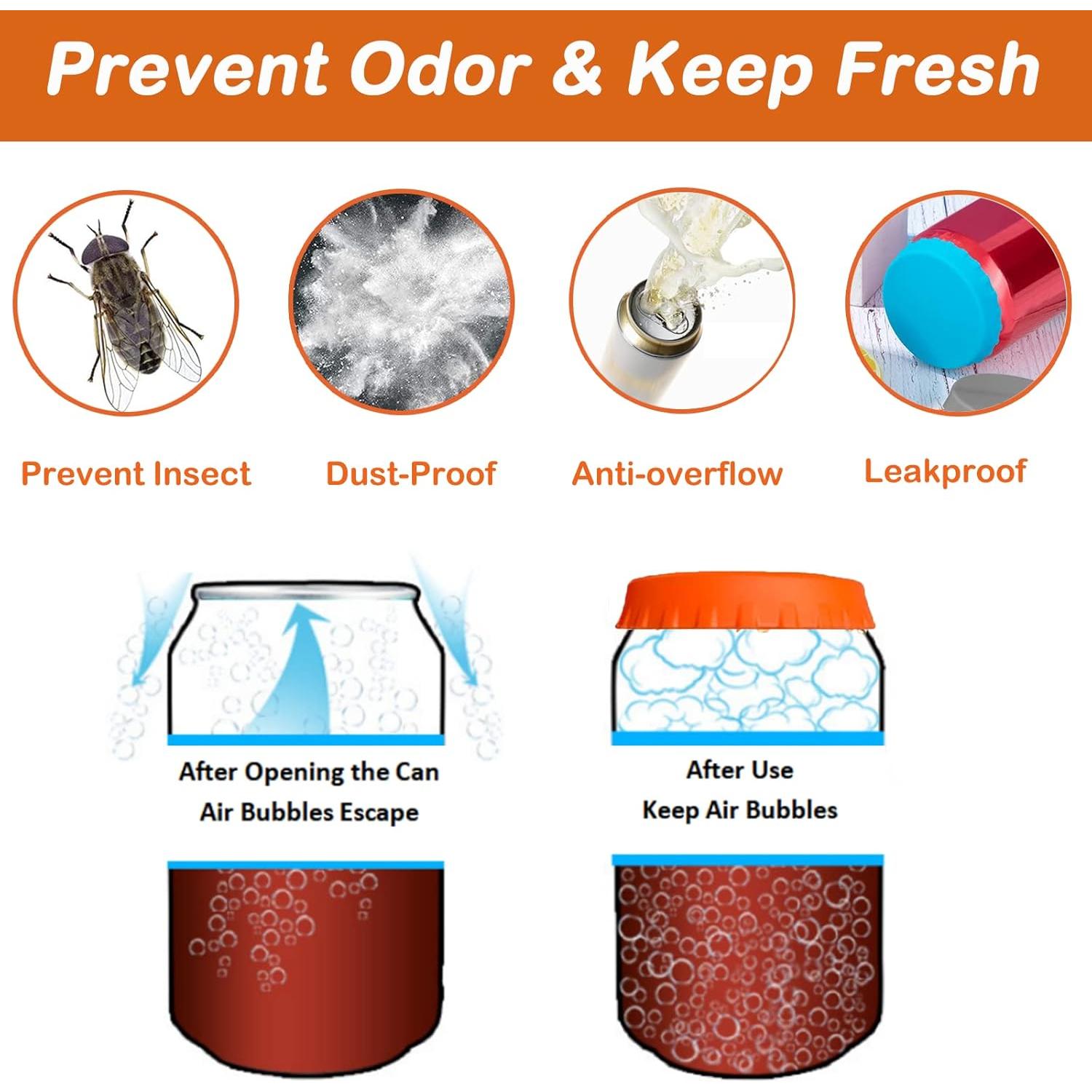 Paquete de 6 tapas de silicona SRXAMZus para latas 5.33 cm