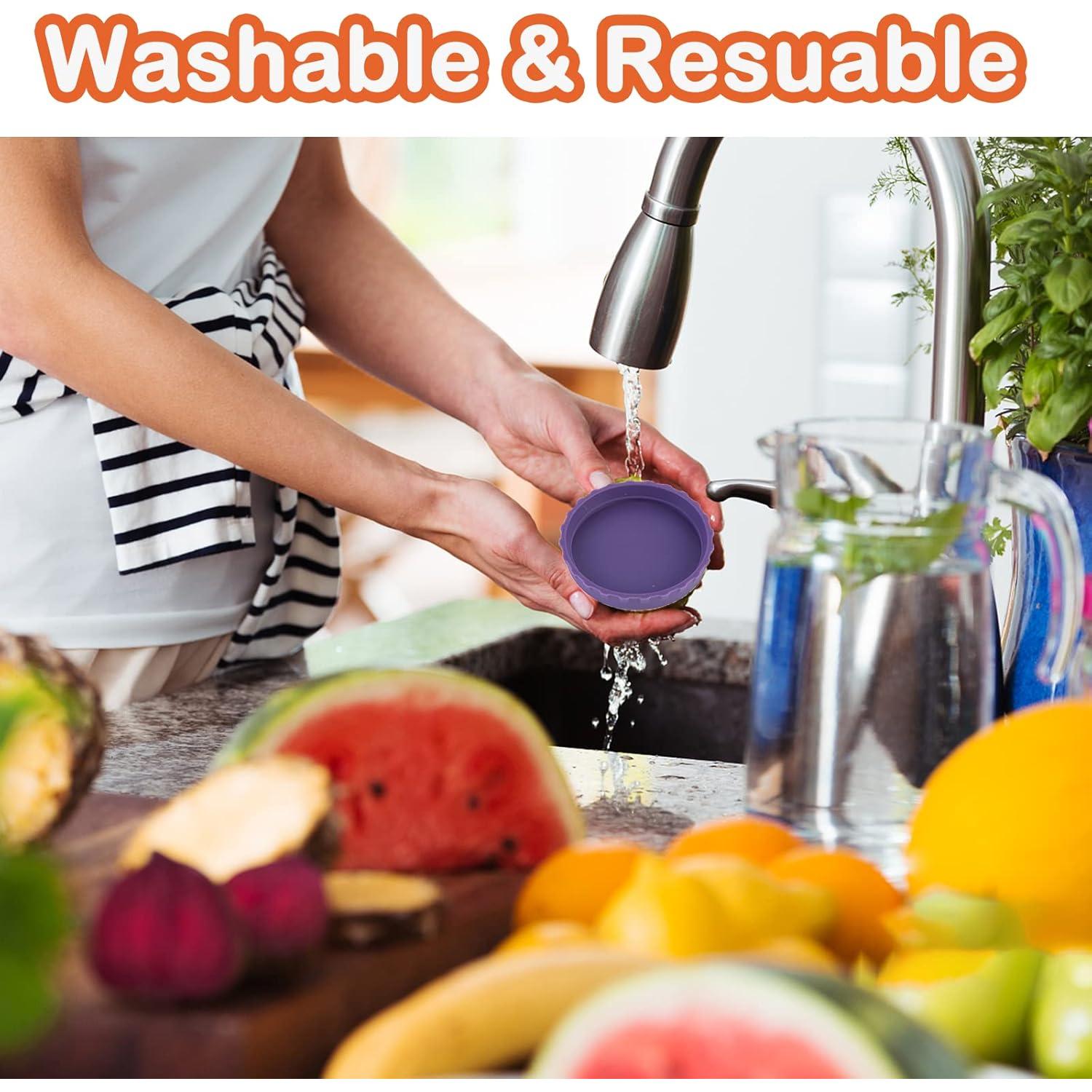 Paquete de 6 tapas de silicona SRXAMZus para latas 5.33 cm