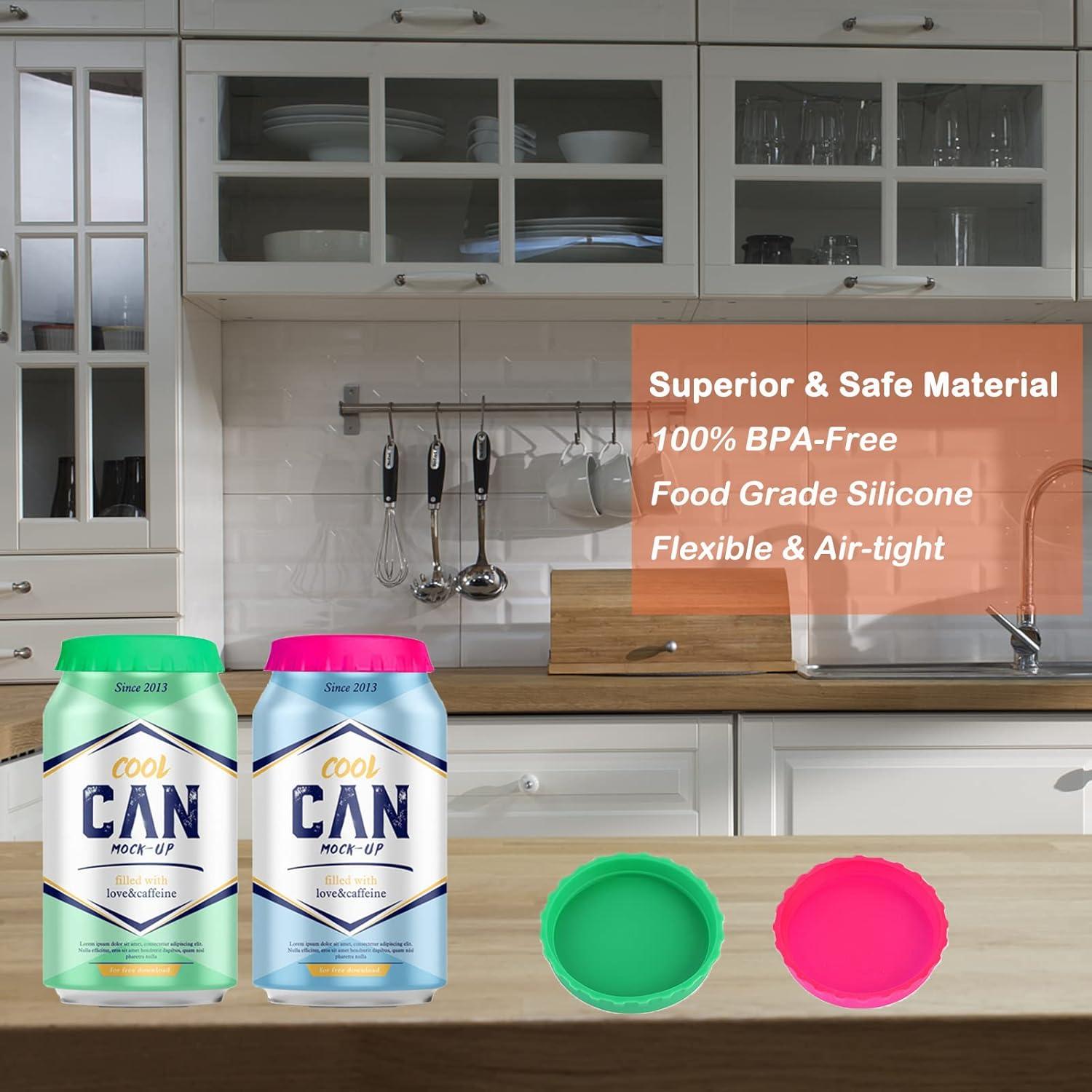 Paquete de 6 tapas de silicona SRXAMZus para latas 5.33 cm