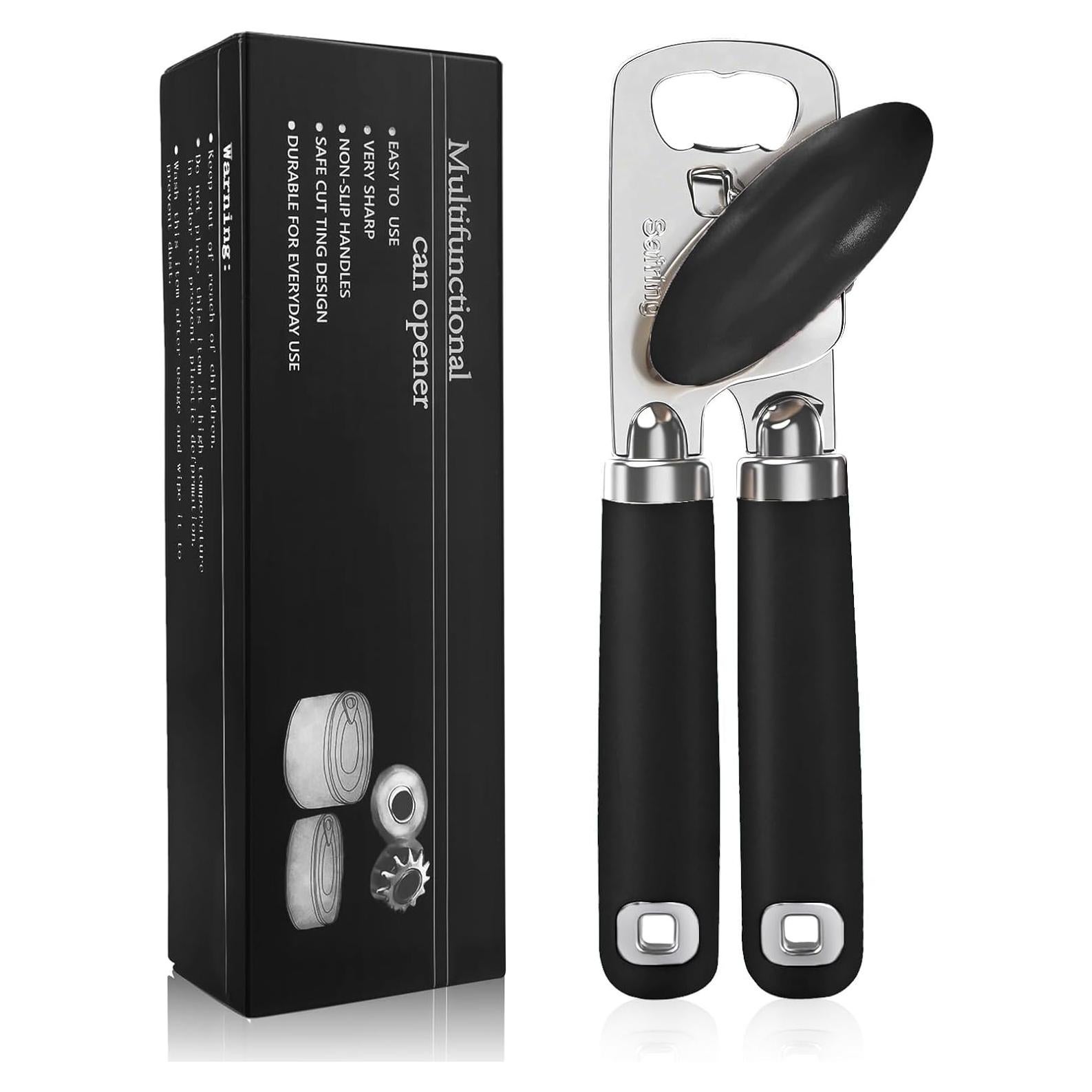 Abrelatas Manual Safring Acero Inoxidable Ergonomico Negro