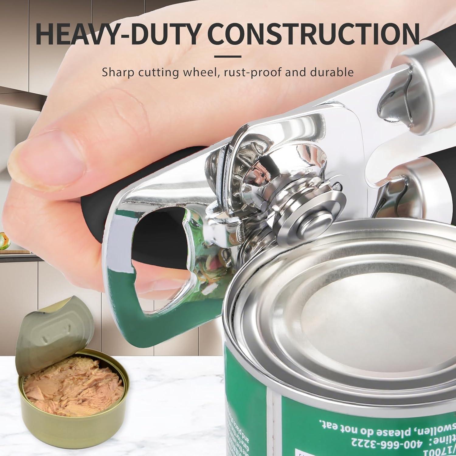 Abrelatas Manual Safring Acero Inoxidable Ergonomico Negro