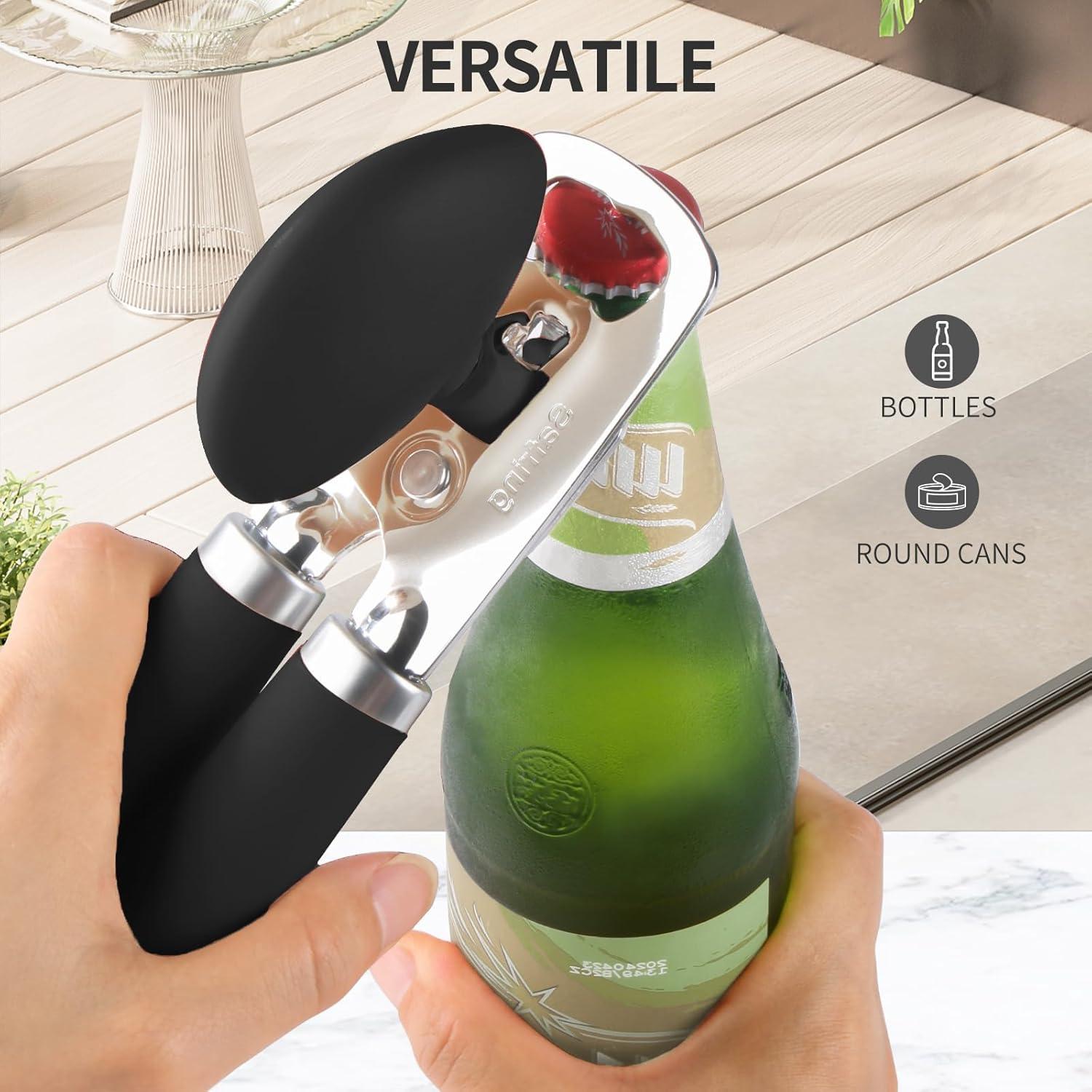 Abrelatas Manual Safring Acero Inoxidable Ergonomico Negro