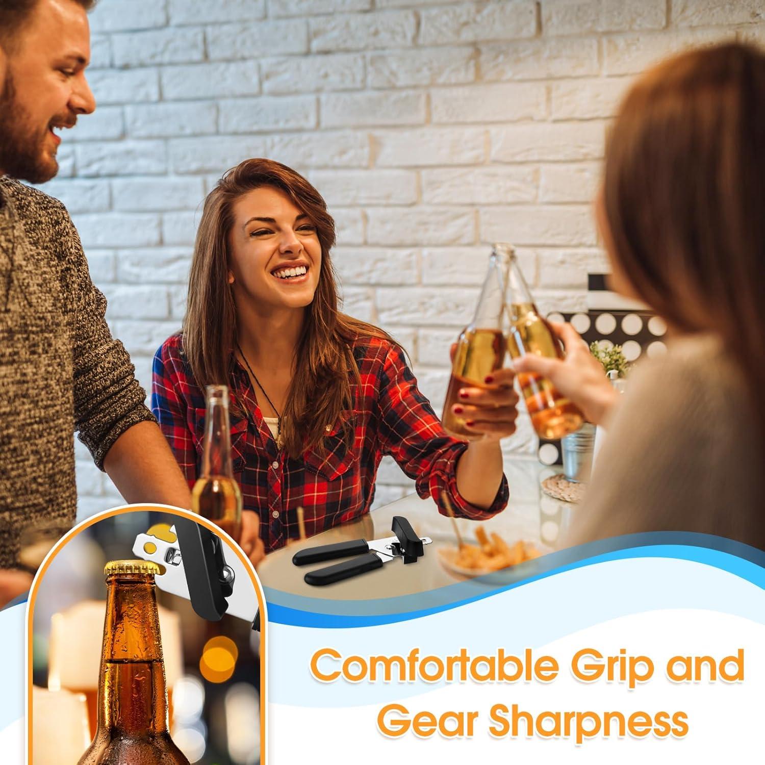 Set de 8 Abrelatas Manuales Gisafai de Acero Inoxidable 3 en 1