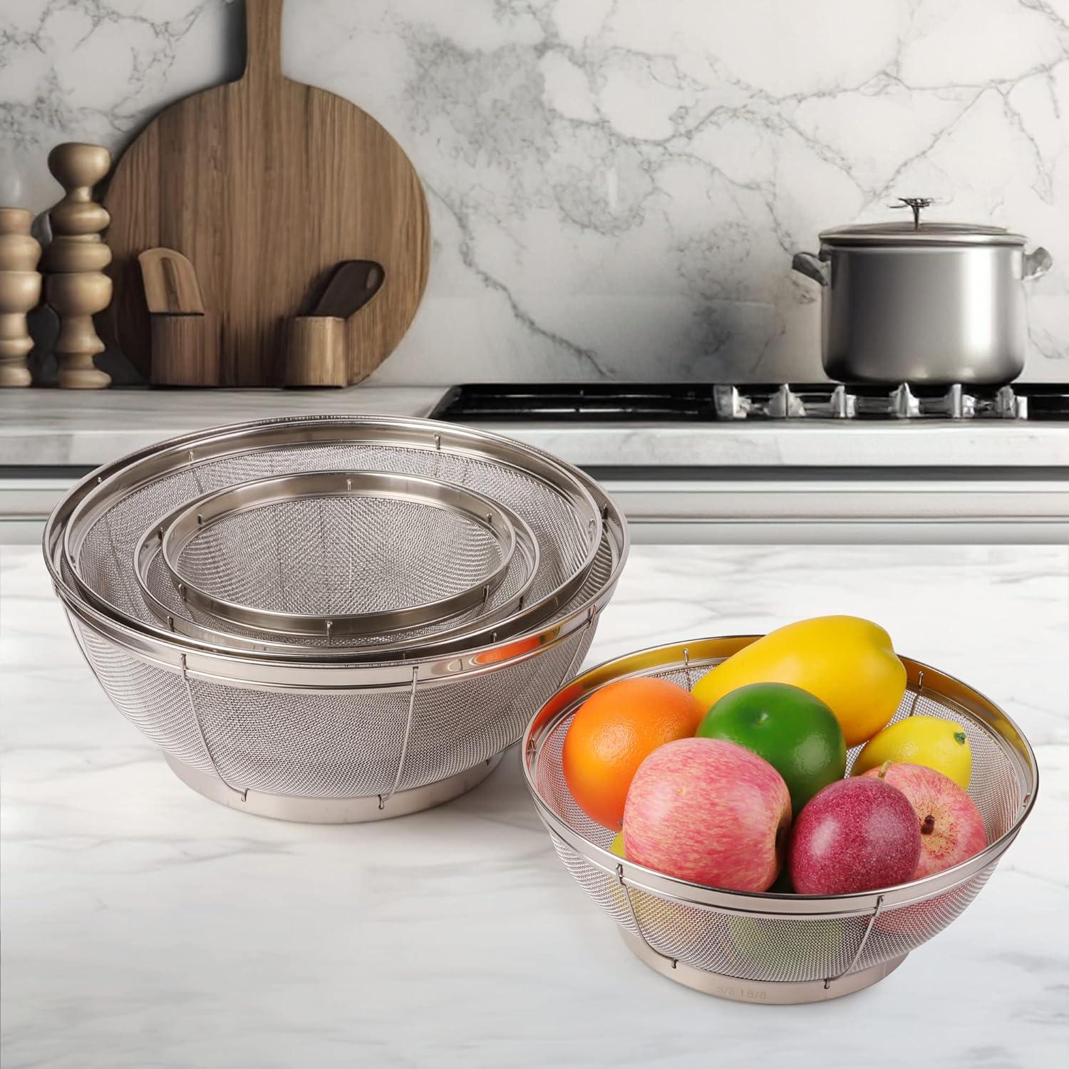 Coladores de Acero Inoxidable Tiawudi 5 Piezas 18/8