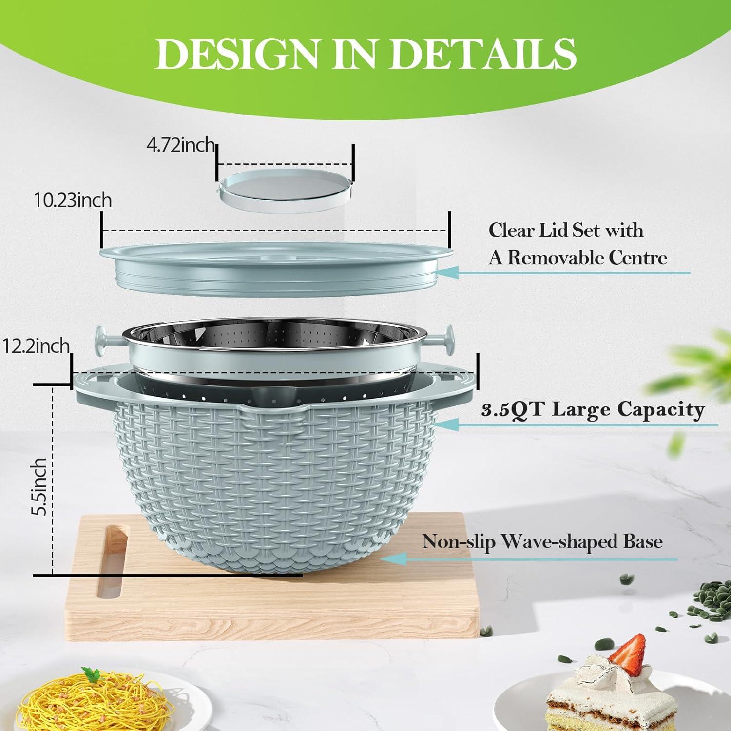 Juego de Colador 4 en 1 UTTKOJ - Coladores de Cocina Azul