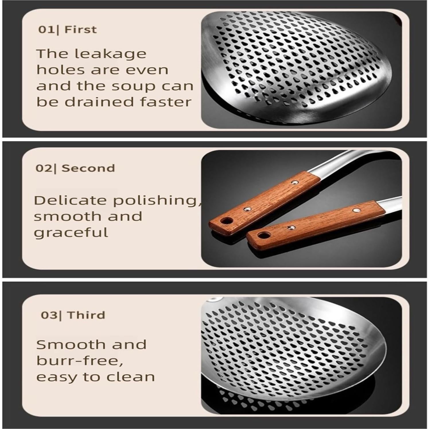 Colador de Acero Inoxidable ANMIOU 14.73 cm Malla Fina Universal