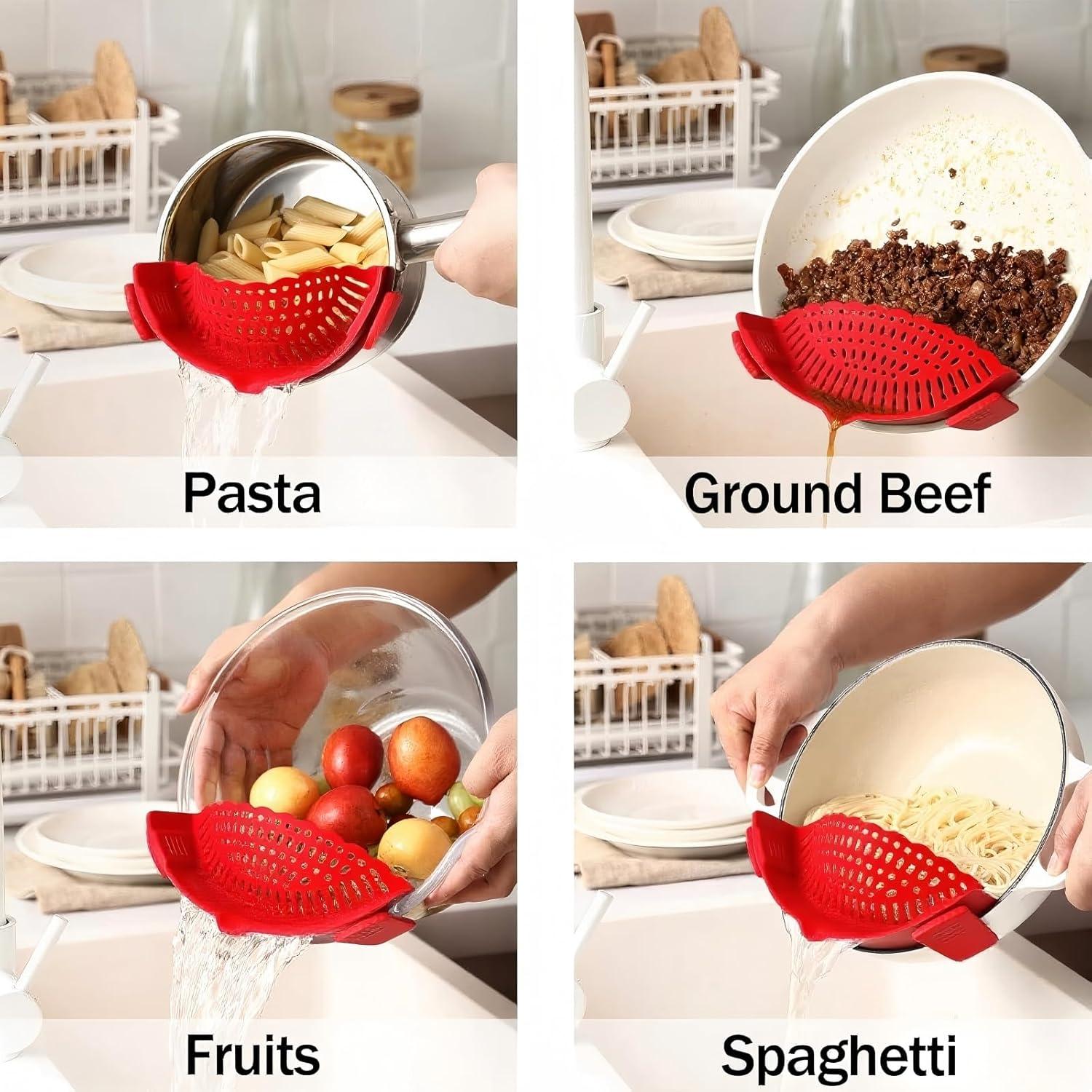 Pack 2 Coladores de Silicona Clip-on Regaliafurn - Drenaje Rápido