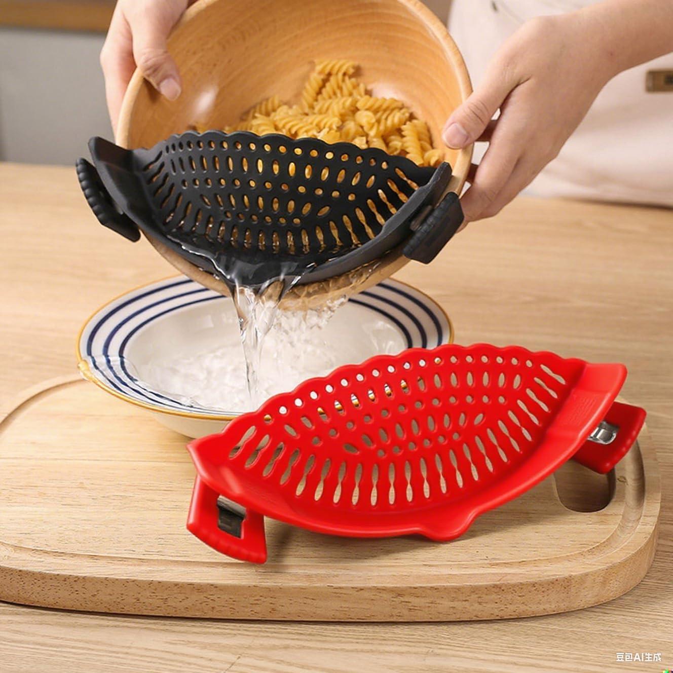 Pack 2 Coladores de Silicona Clip-on Regaliafurn - Drenaje Rápido