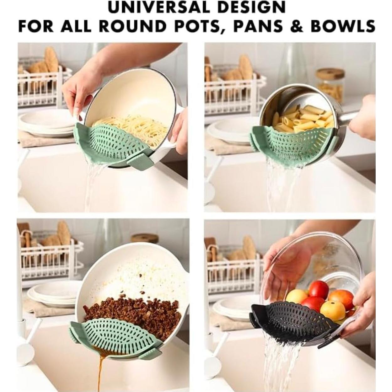 Colador de Silicona Clip On POLYKAY para Olla y Sartén