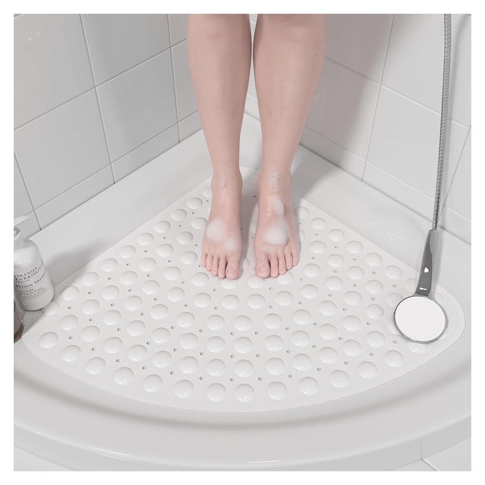 Alfombrilla de Ducha Antideslizante Triangular XIYUNTE 53.34 cm Blanca