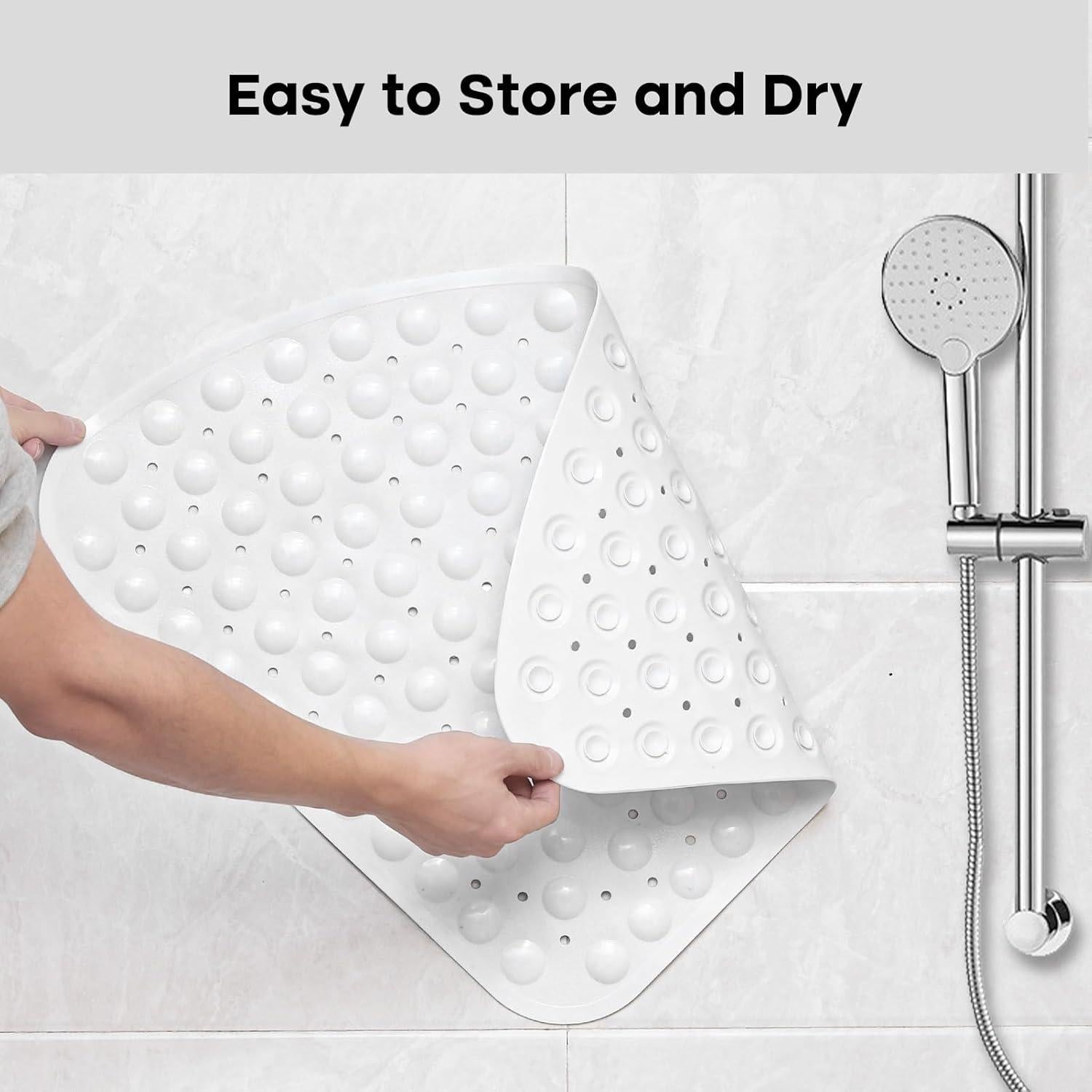 Alfombrilla de Ducha Antideslizante Triangular XIYUNTE 53.34 cm Blanca