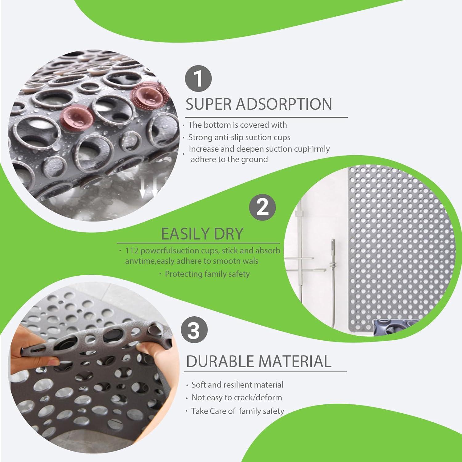 Alfombra de Baño Antideslizante TONBELYCH 76.2x43.2 cm Gris