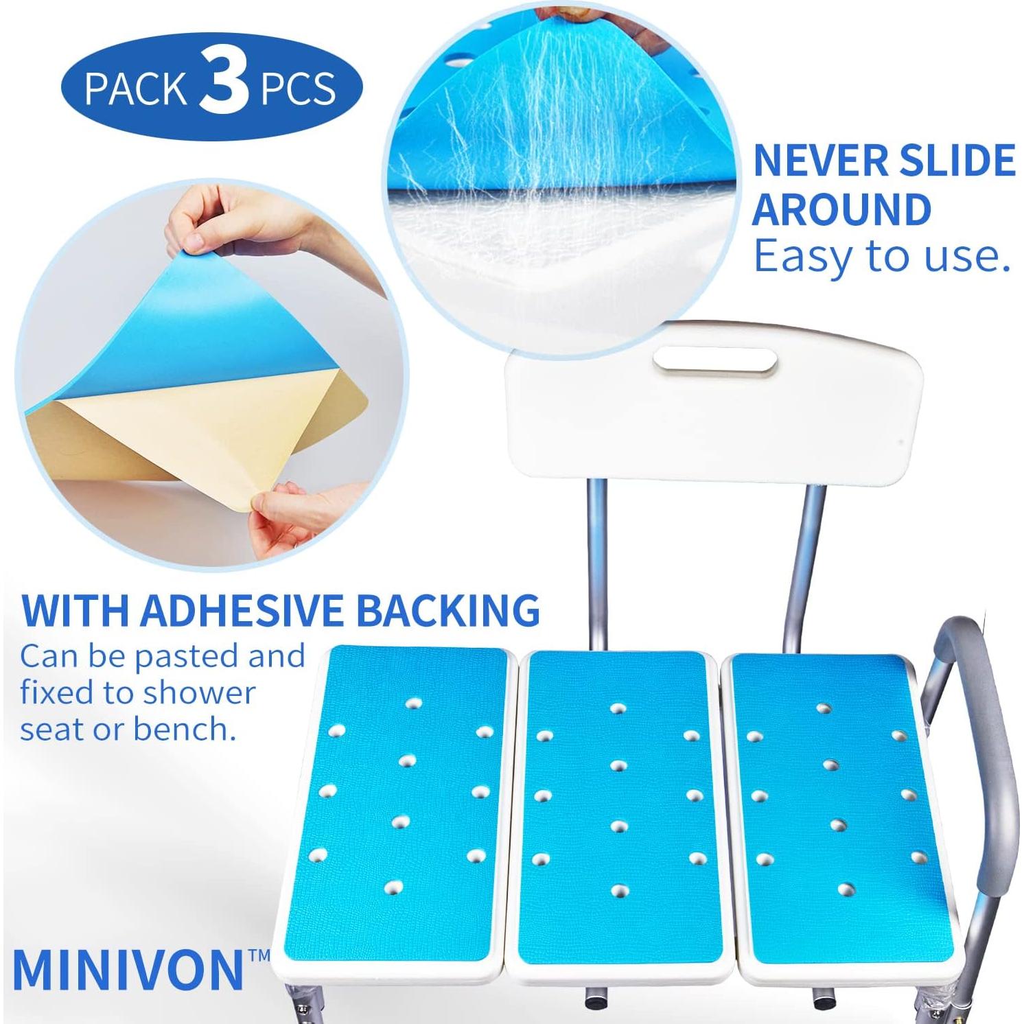 Alfombrillas Antideslizantes para Silla de Ducha MINIVON 3 PCS