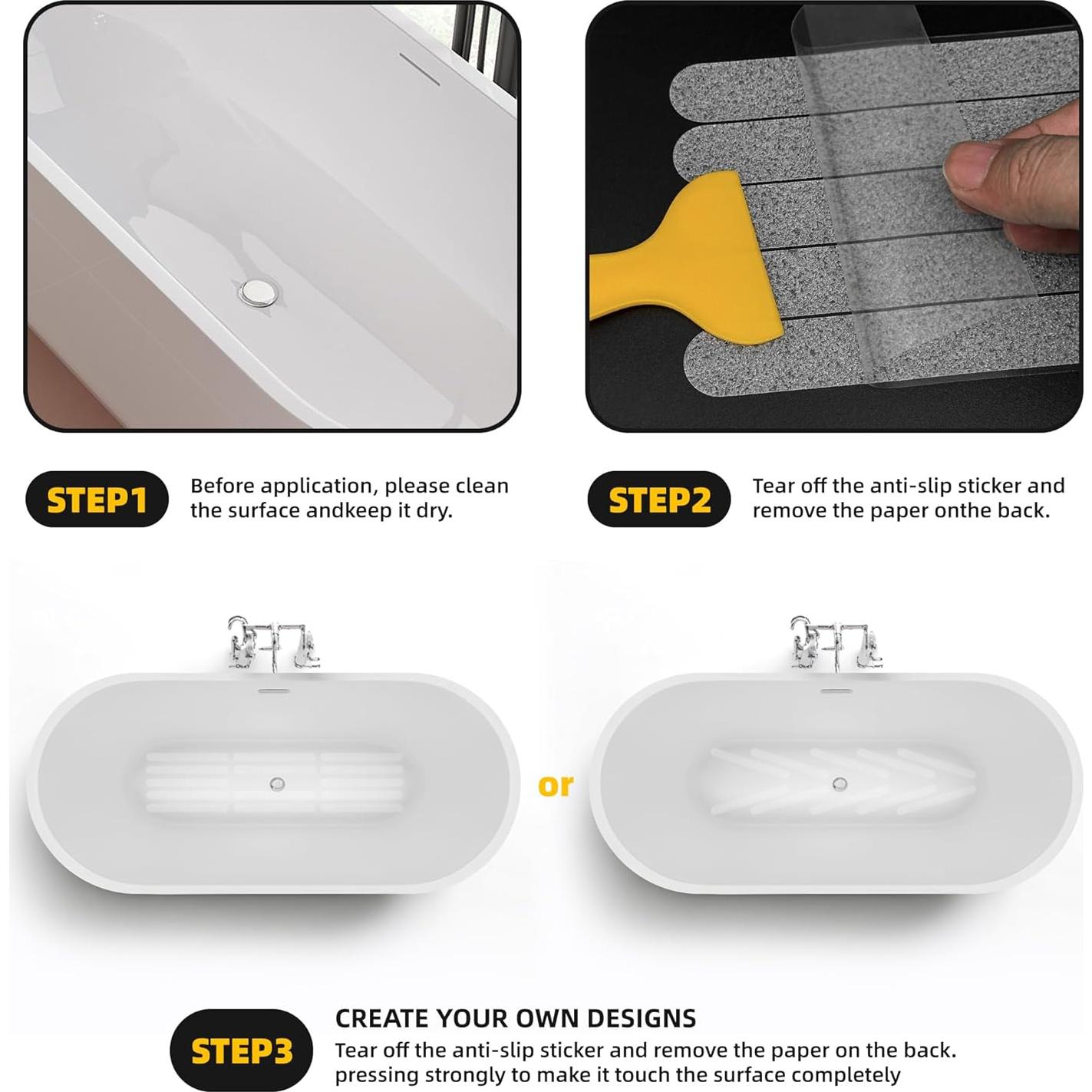 20 Calcomanías Transparentes Antideslizantes SANKEMU para Baño