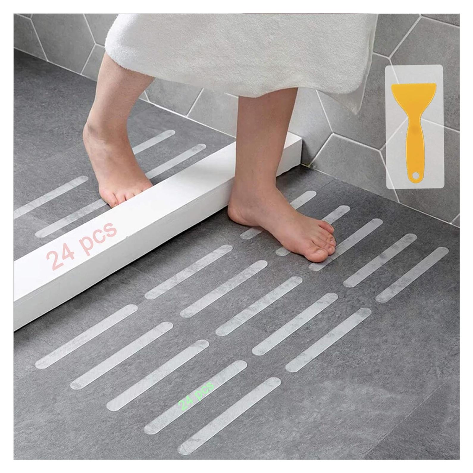 Tiras Antideslizantes Kyerivs 24 Pcs 20.32x2.03 cm Transparente
