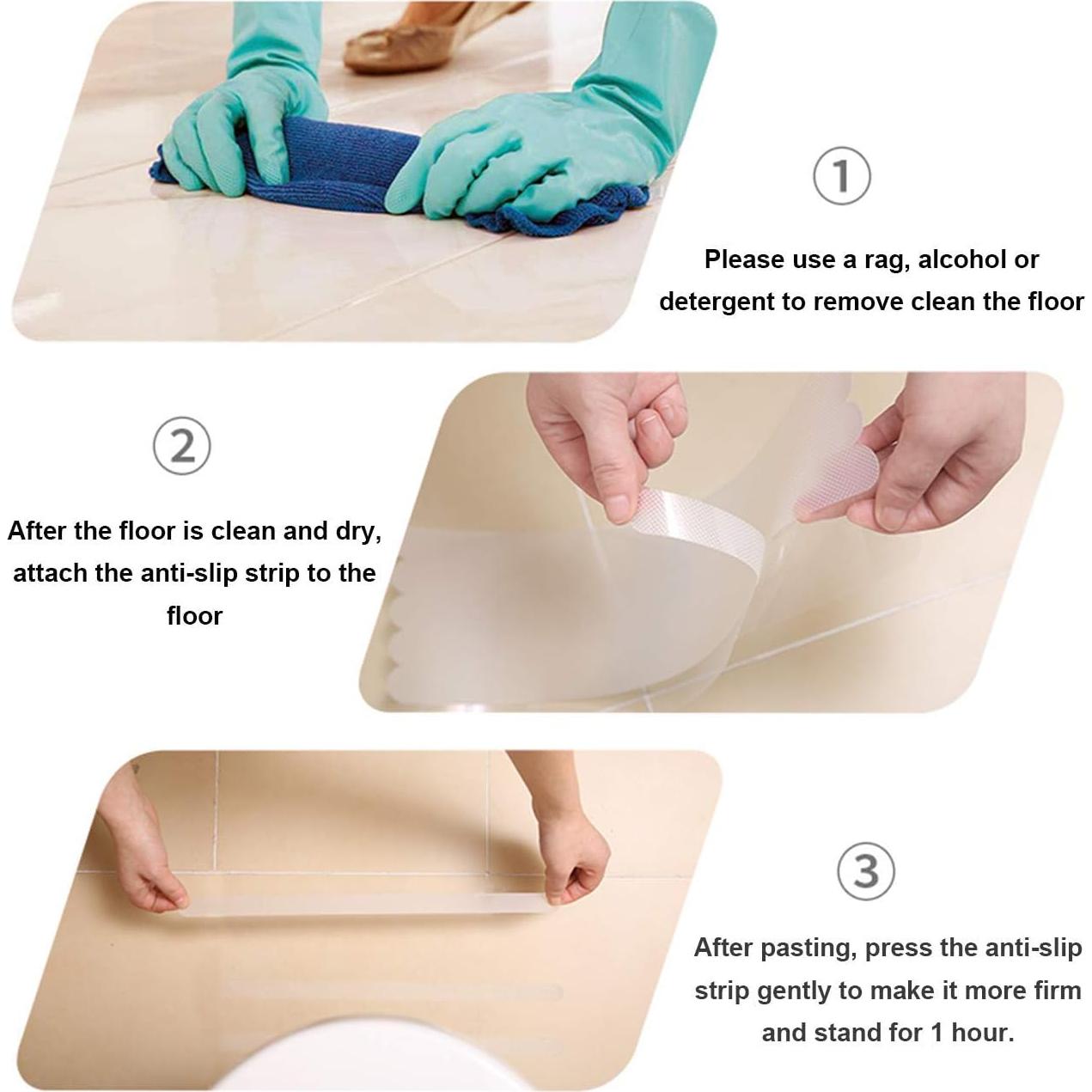 Tiras Antideslizantes Kyerivs 24 Pcs 20.32x2.03 cm Transparente