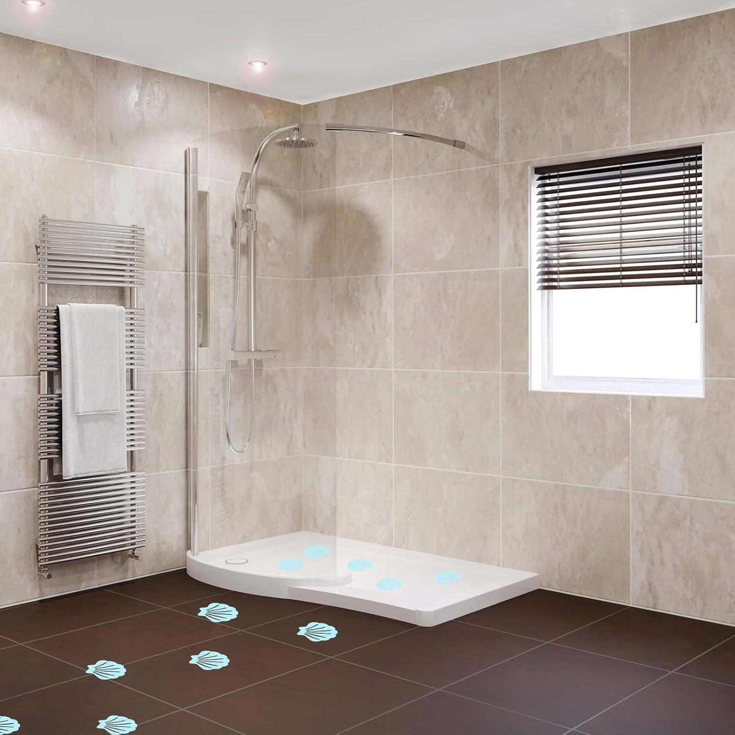 Calcomanías Antideslizantes Coufce para Baño Azul 12 Piezas