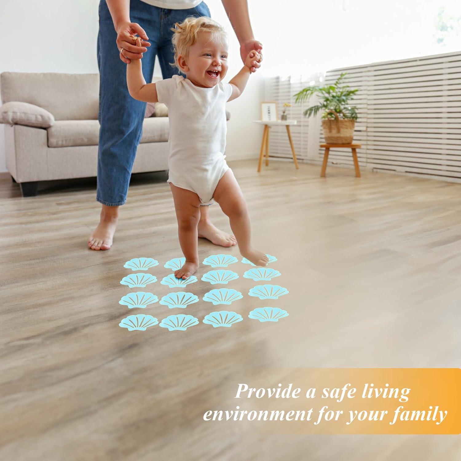 Calcomanías Antideslizantes Coufce para Baño Azul 12 Piezas