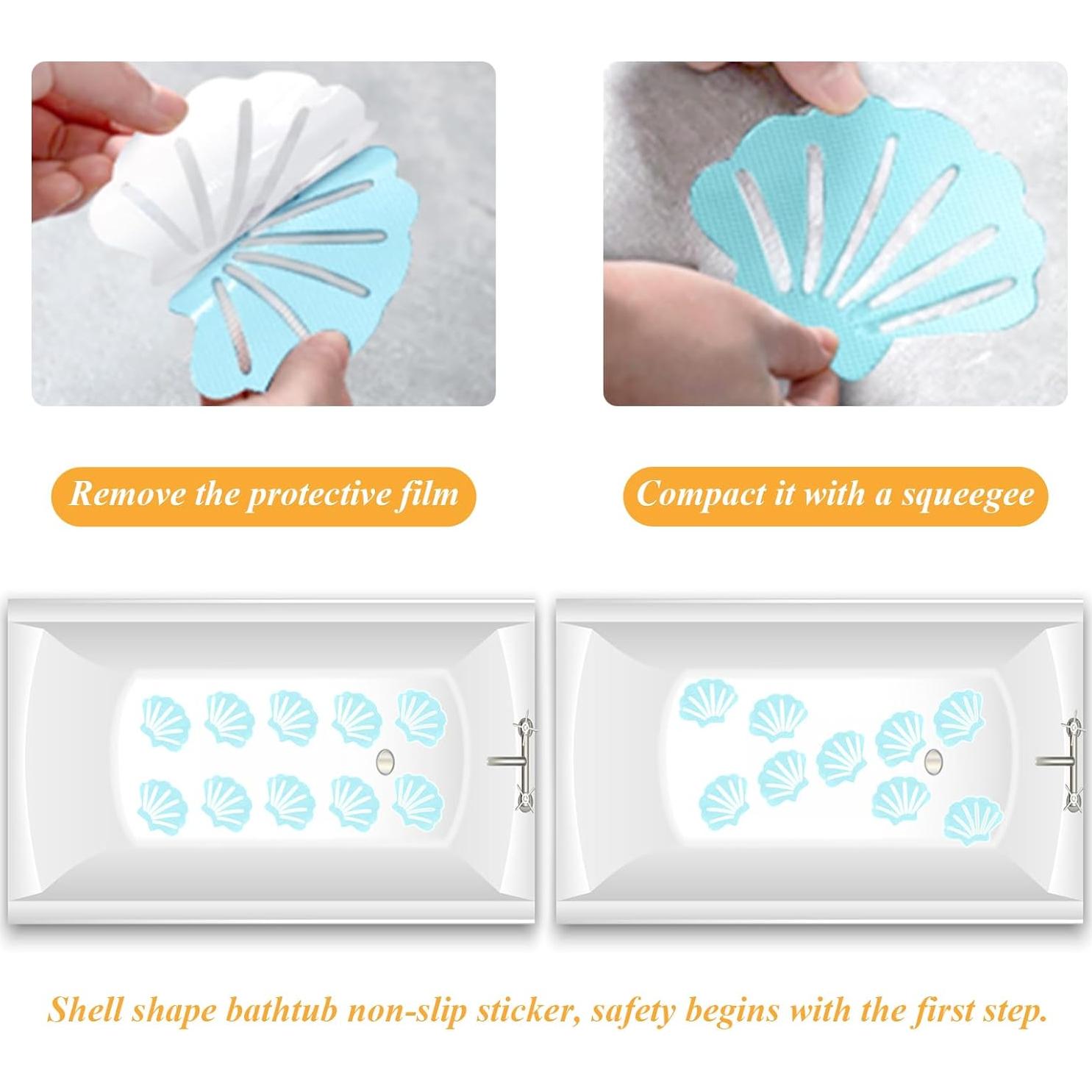 Calcomanías Antideslizantes Coufce para Baño Azul 12 Piezas