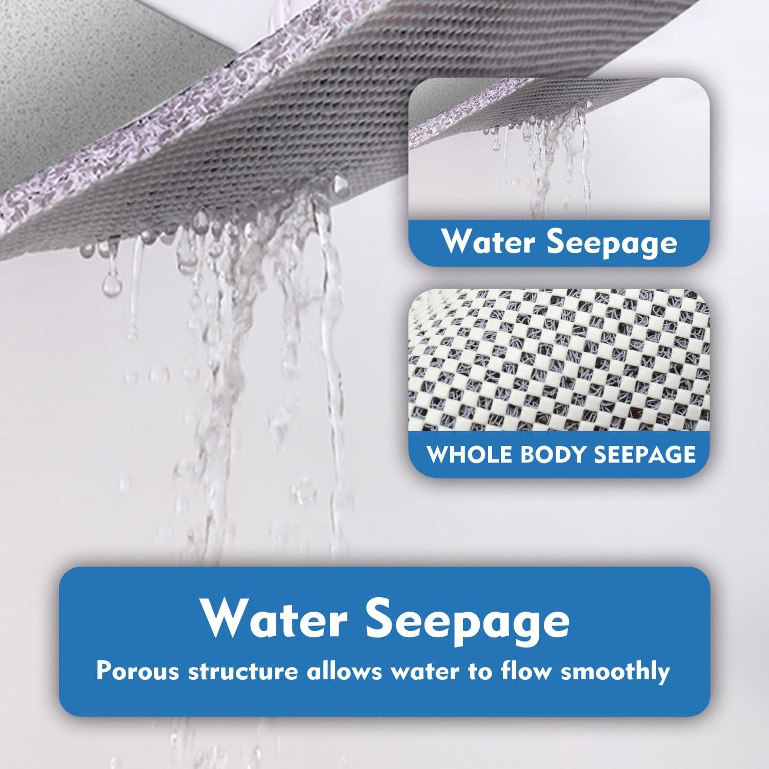 Alfombra de Ducha Antideslizante IQYIOLZ Gris 58.4x58.4cm