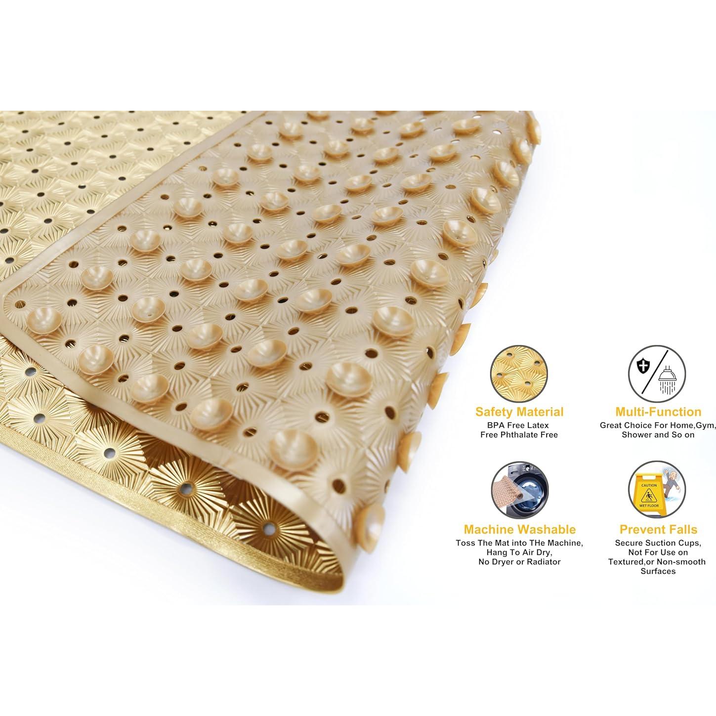 Alfombra de Baño Antideslizante Zahari Home 68.6x38cm Dorado