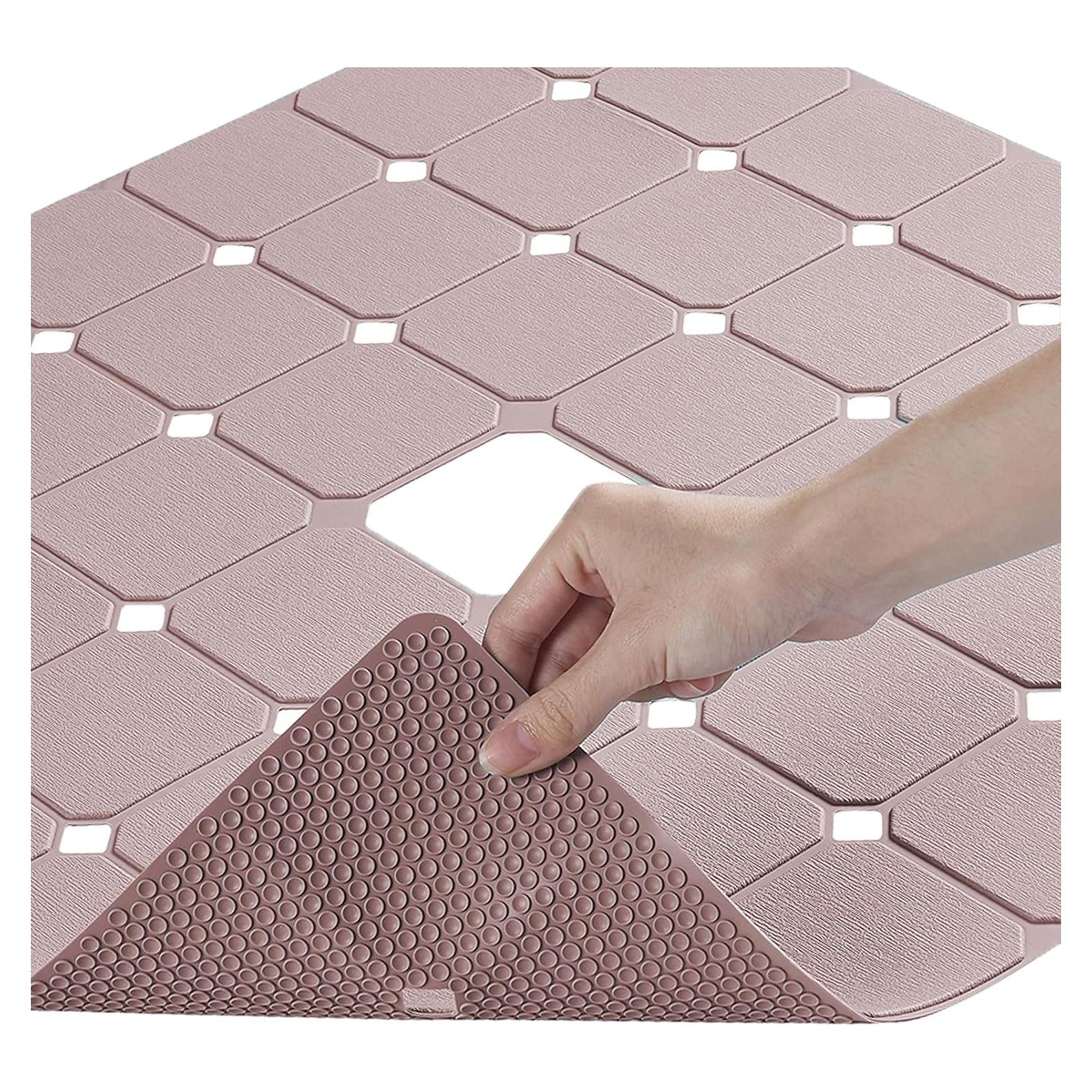 Alfombra de Ducha Antideslizante MeimeiDe 60x60 cm Silicona Marrón