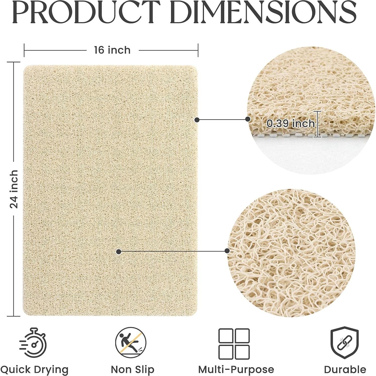 Alfombra de Baño Antideslizante Siloloom 61x41 cm Beige