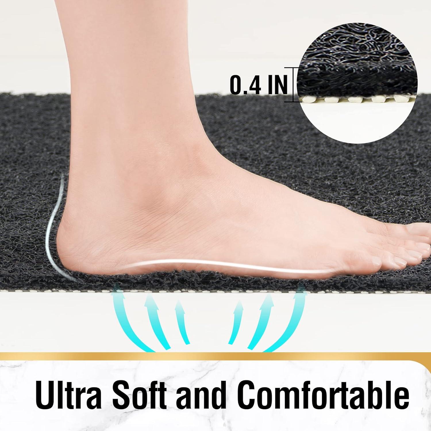 Alfombrilla de Ducha Antideslizante HITSLAM 81x61 cm Negra