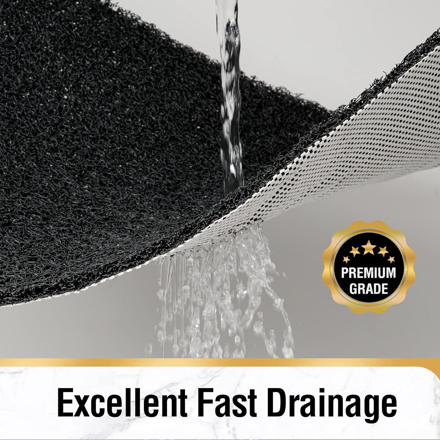 Alfombrilla de Ducha Antideslizante HITSLAM 81x61 cm Negra