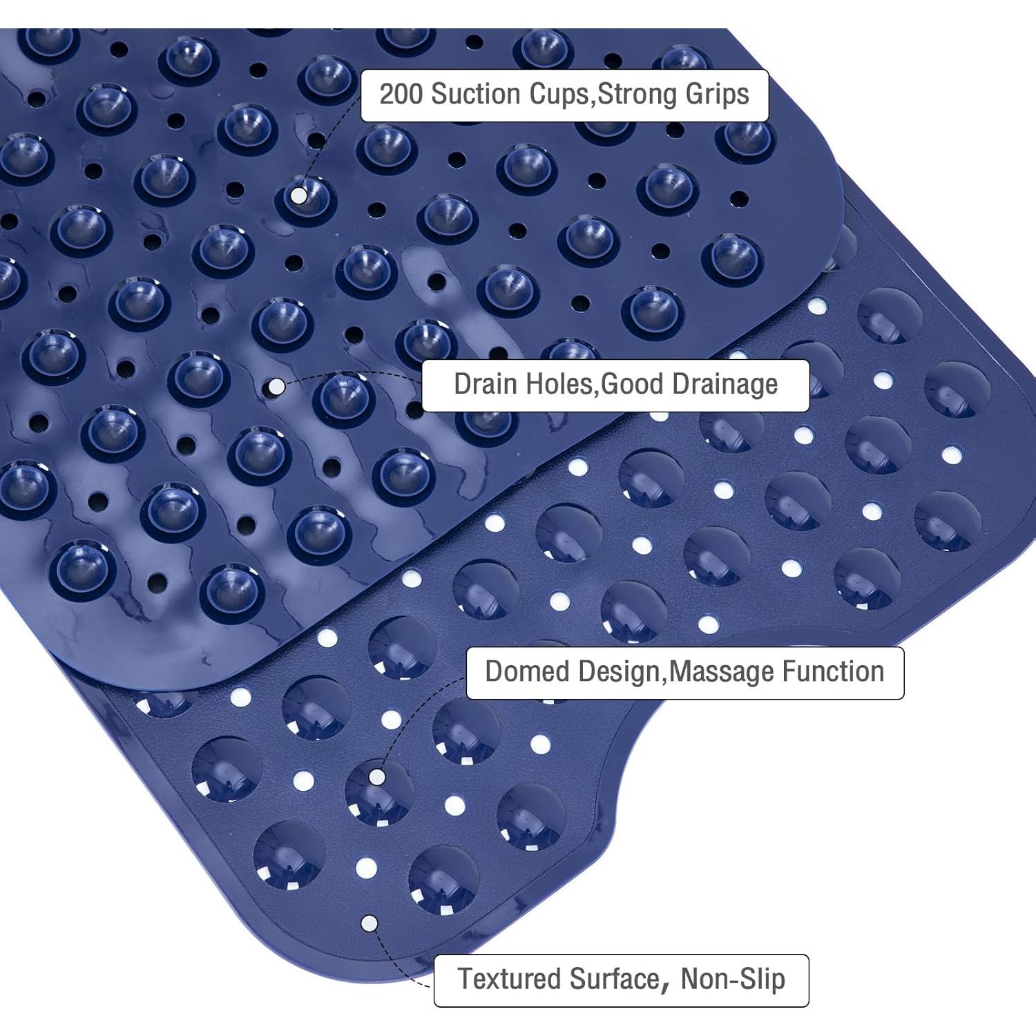 Alfombrilla de Baño Antideslizante Naoloture 101.6x40.6cm Azul Marino