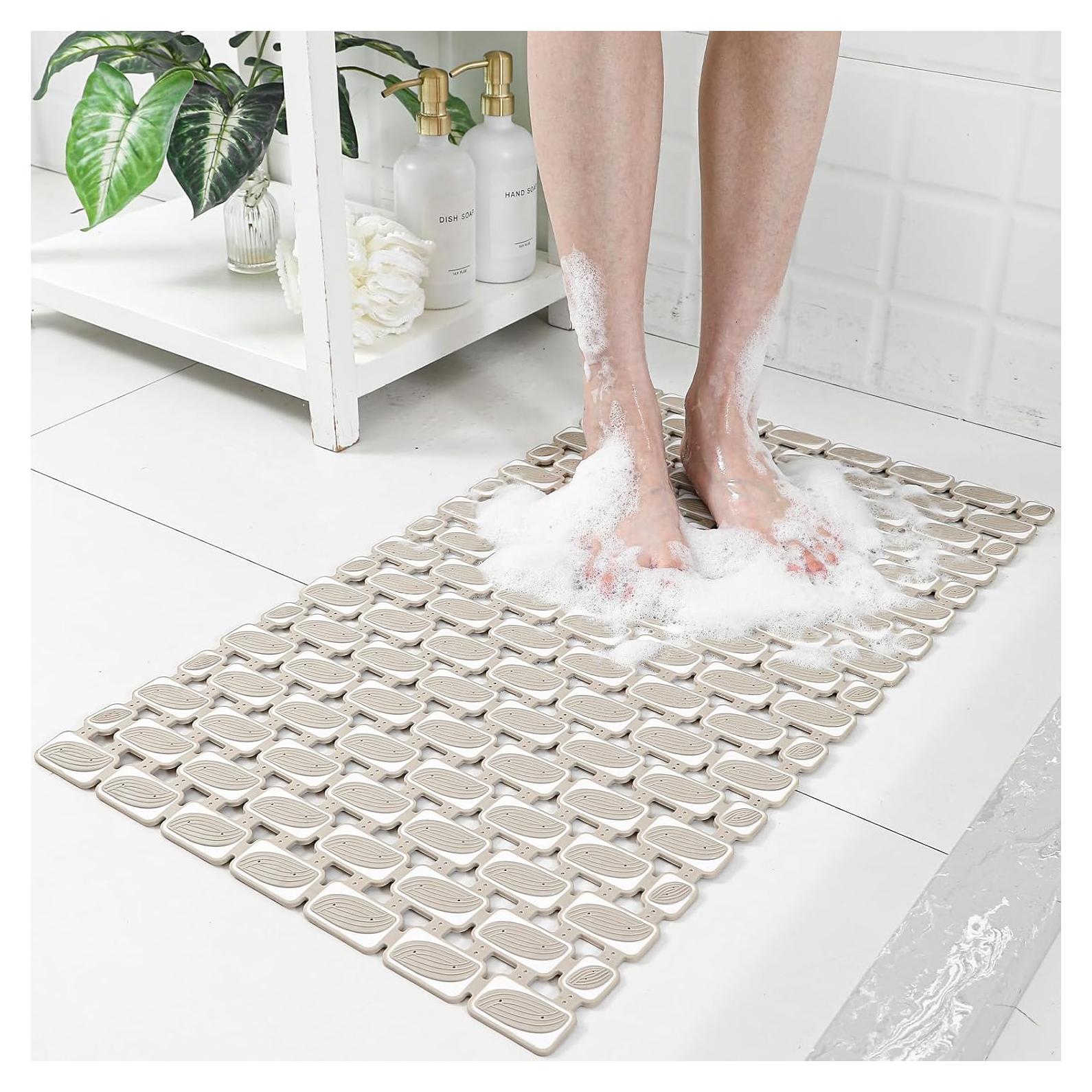 Alfombra de Ducha Antideslizante Elisstaence 68.6x40.6cm Marrón