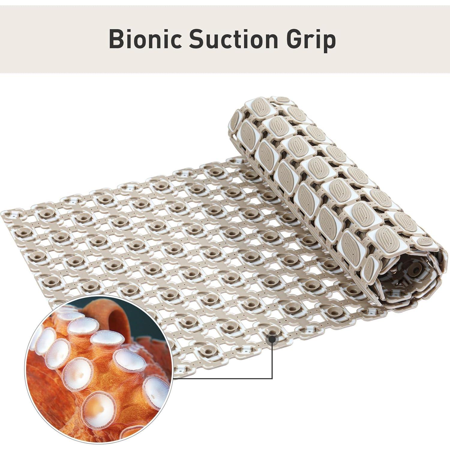 Alfombra de Ducha Antideslizante Elisstaence 68.6x40.6cm Marrón