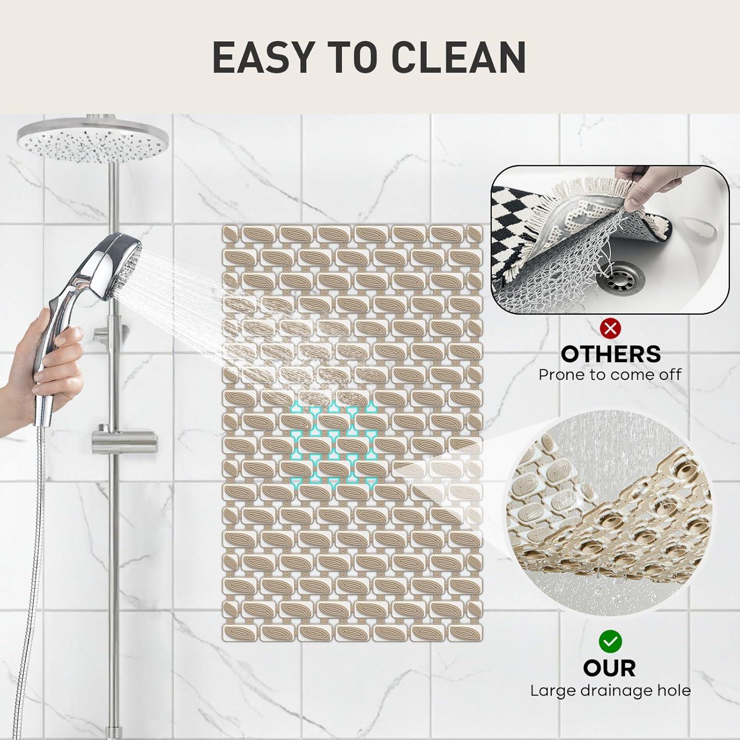 Alfombra de Ducha Antideslizante Elisstaence 68.6x40.6cm Marrón