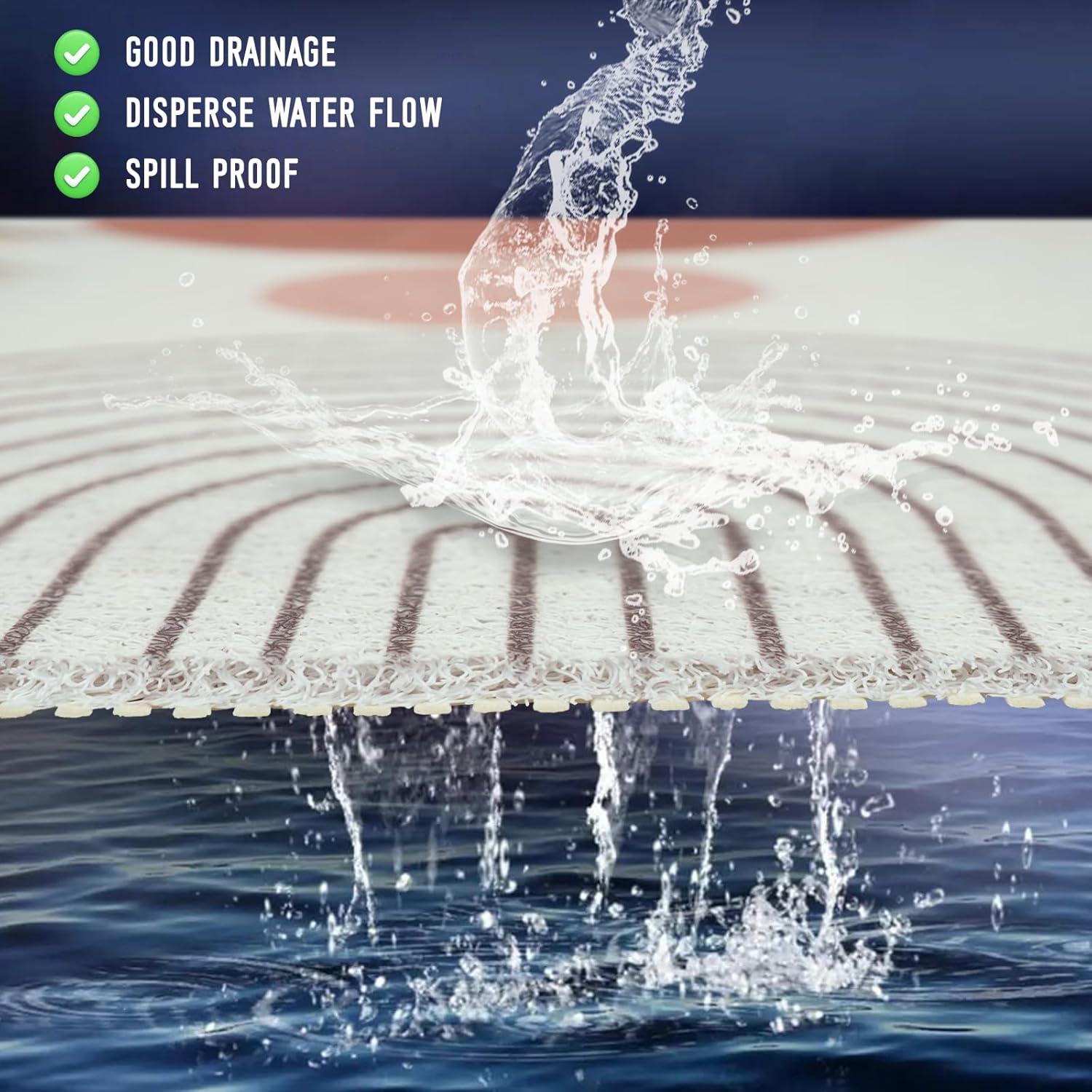 Alfombra de Ducha Antideslizante Aquoechd 61x61cm Naranja PVC