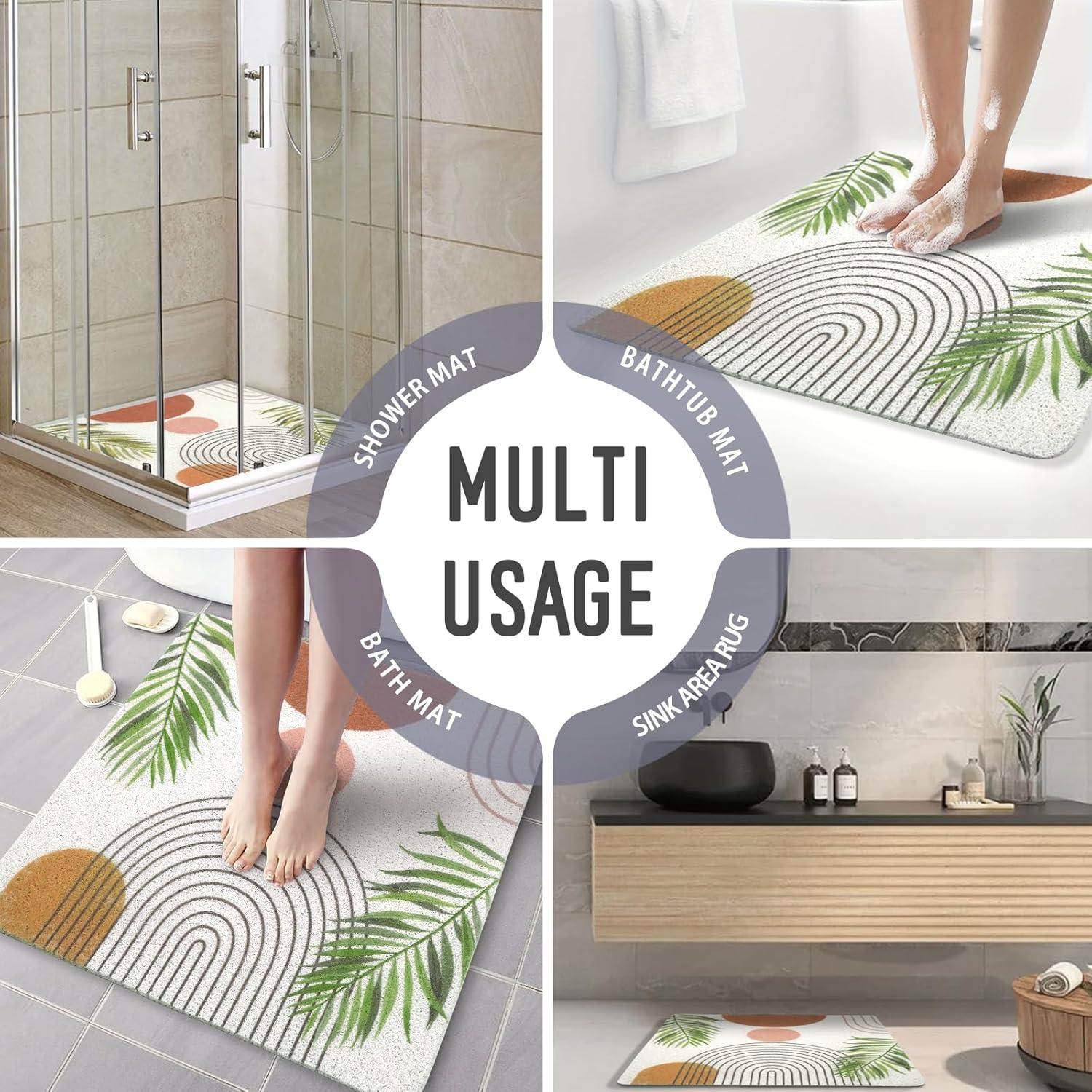 Alfombra de Ducha Antideslizante Aquoechd 61x61cm Naranja PVC