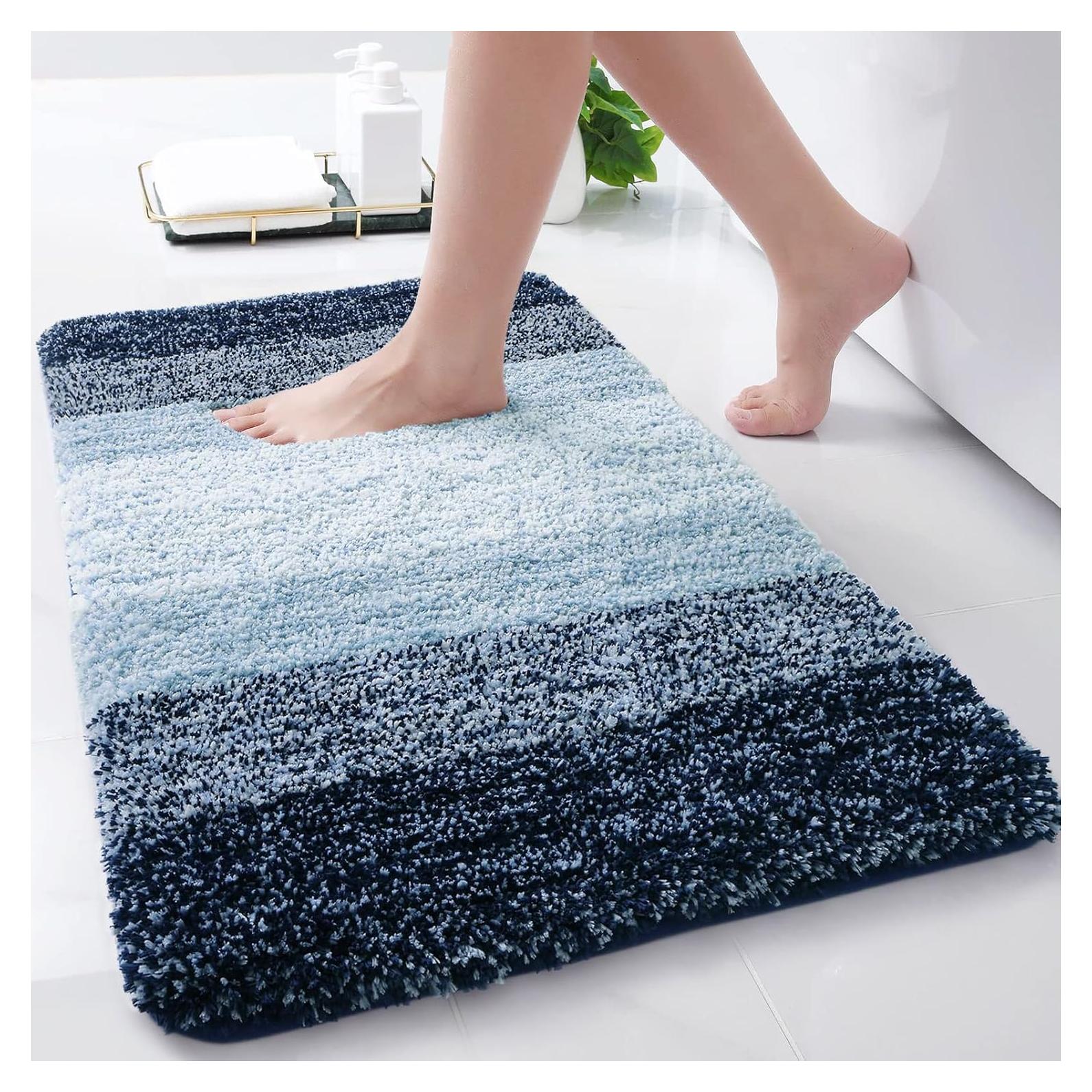 Alfombra de Baño Arotive Microfibra Antideslizante 61x41 cm Azul