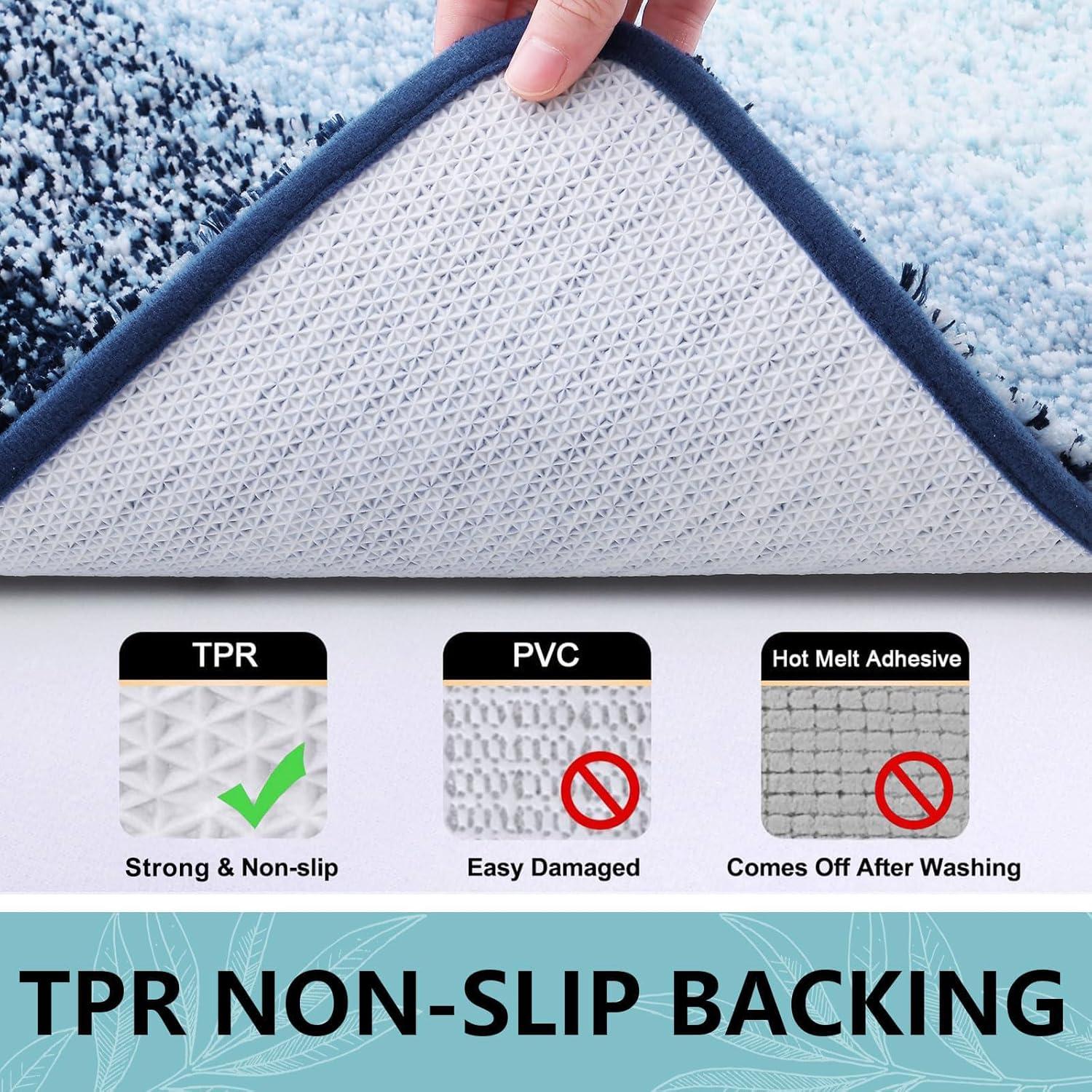 Alfombra de Baño Arotive Microfibra Antideslizante 61x41 cm Azul