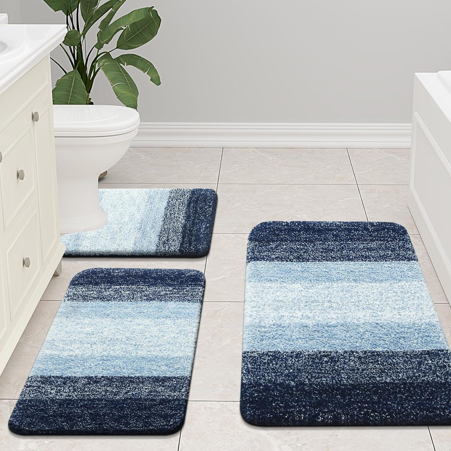 Alfombra de Baño Arotive Microfibra Antideslizante 61x41 cm Azul