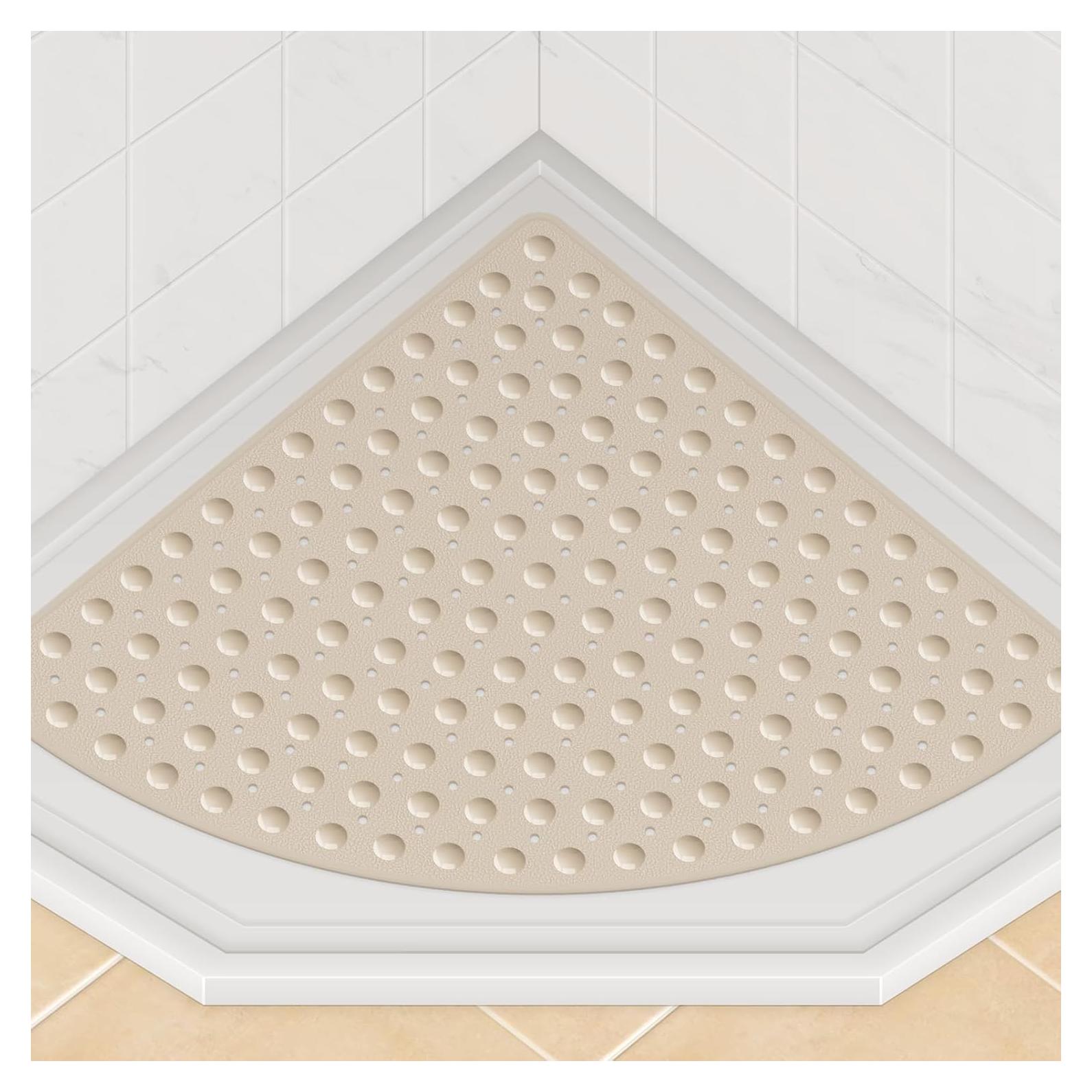Alfombrilla de Ducha Antideslizante Yolife Triangular 65x65 cm Albaricoque