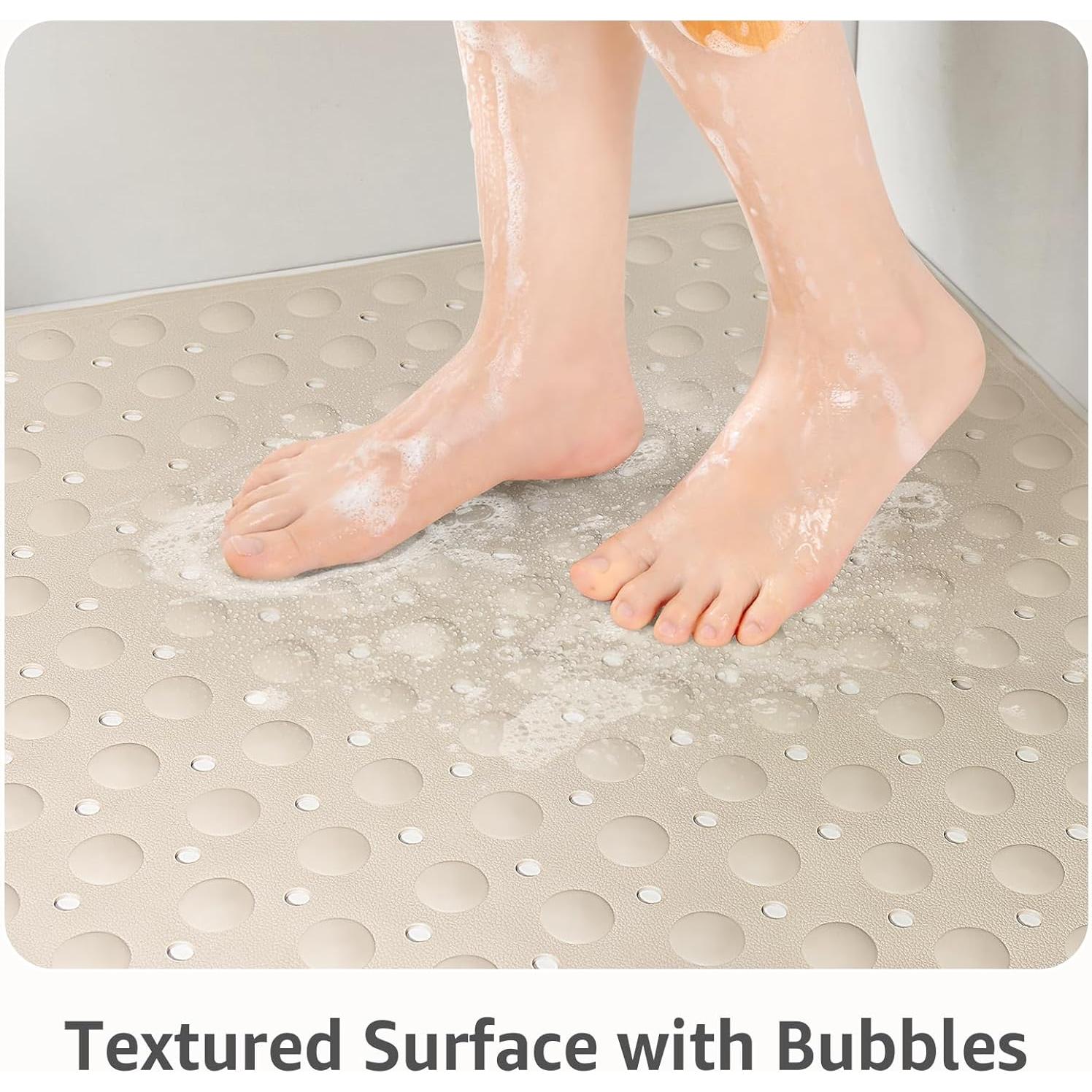 Alfombrilla de Ducha Antideslizante Yolife Triangular 65x65 cm Albaricoque