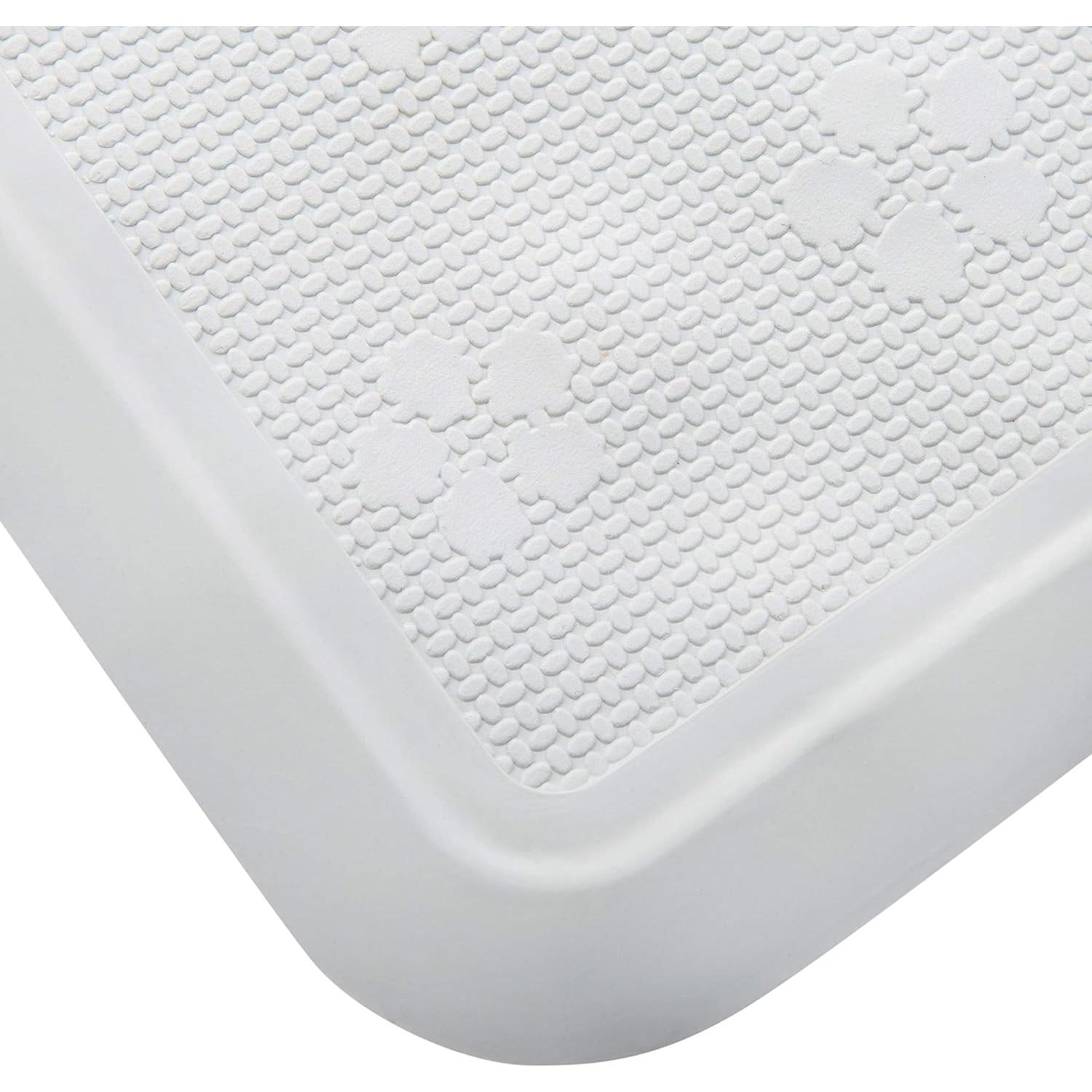 Alfombrilla de baño antideslizante Bath Bliss 71x40 cm blanca