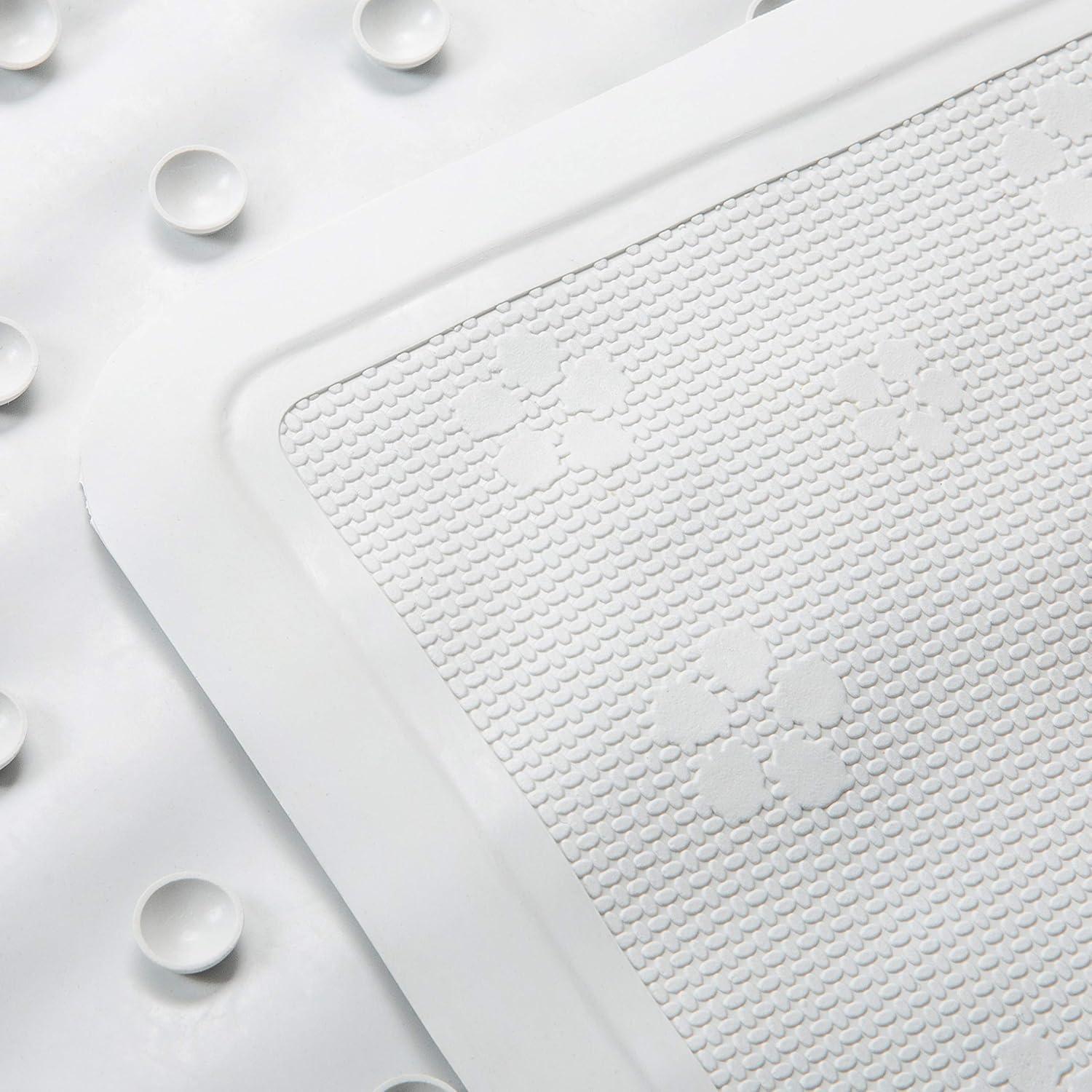 Alfombrilla de baño antideslizante Bath Bliss 71x40 cm blanca