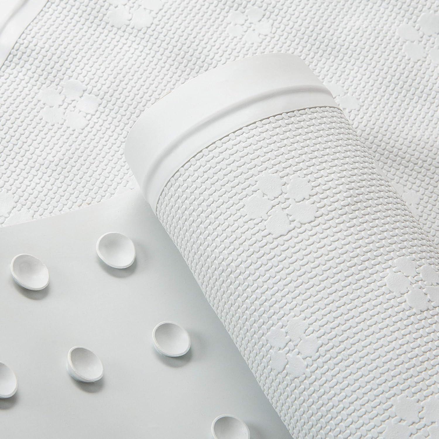 Alfombrilla de baño antideslizante Bath Bliss 71x40 cm blanca