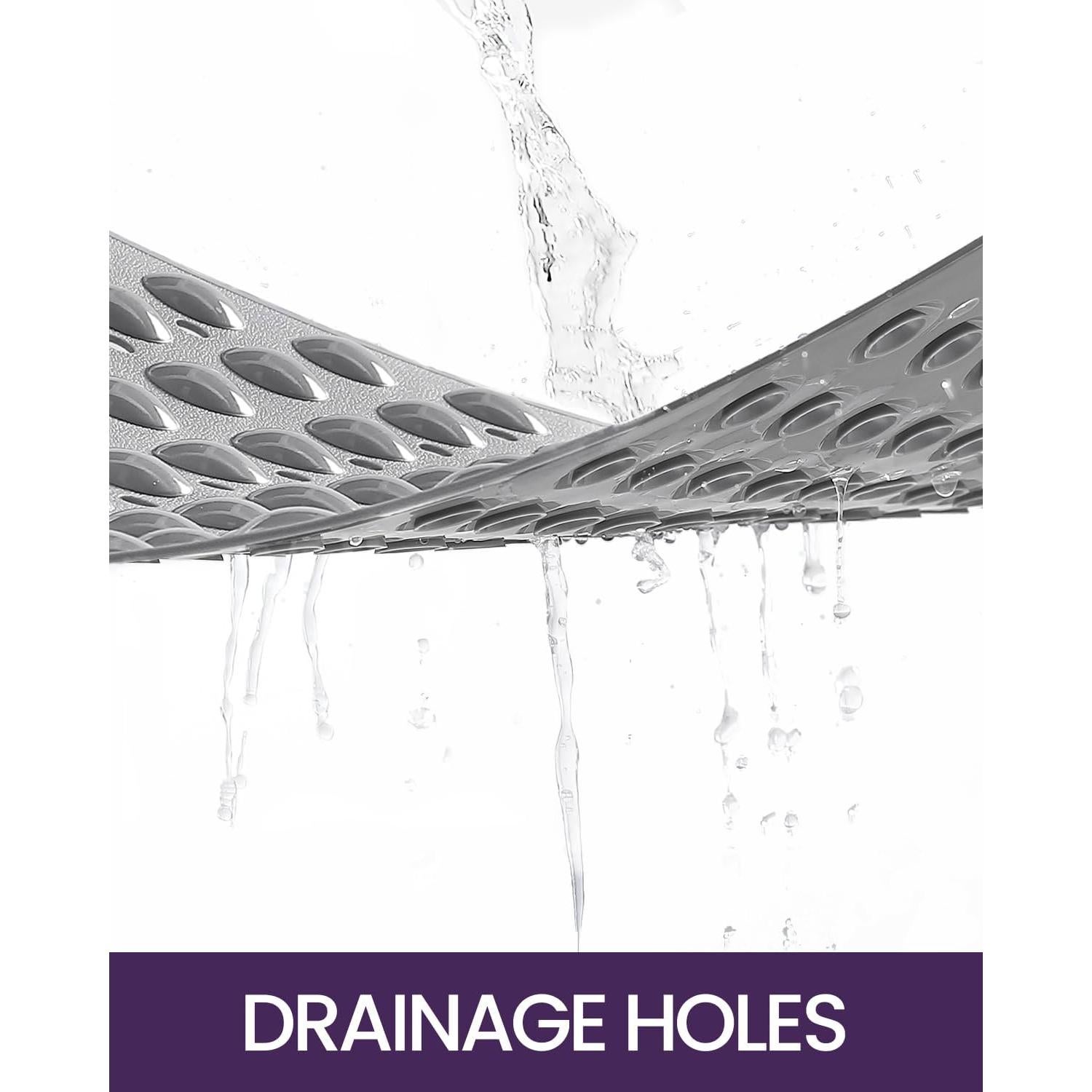 Mat de Baño Antideslizante DEXI Ovalado 88.9x40.6 cm Gris