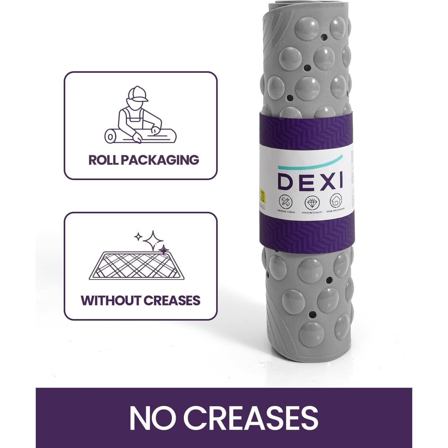 Mat de Baño Antideslizante DEXI Ovalado 88.9x40.6 cm Gris