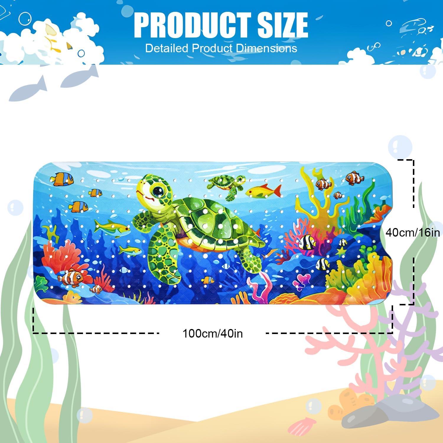 Alfombrilla de baño antideslizante Vanleonet Tortuga 101.6x40.6cm