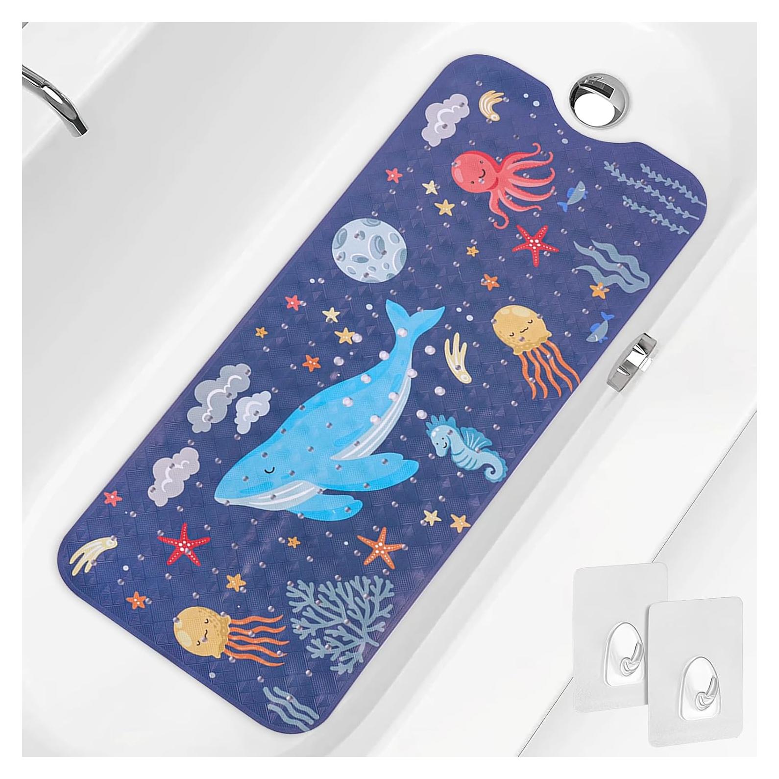 Alfombrilla de baño antideslizante PRATIQUE 100x40 cm azul