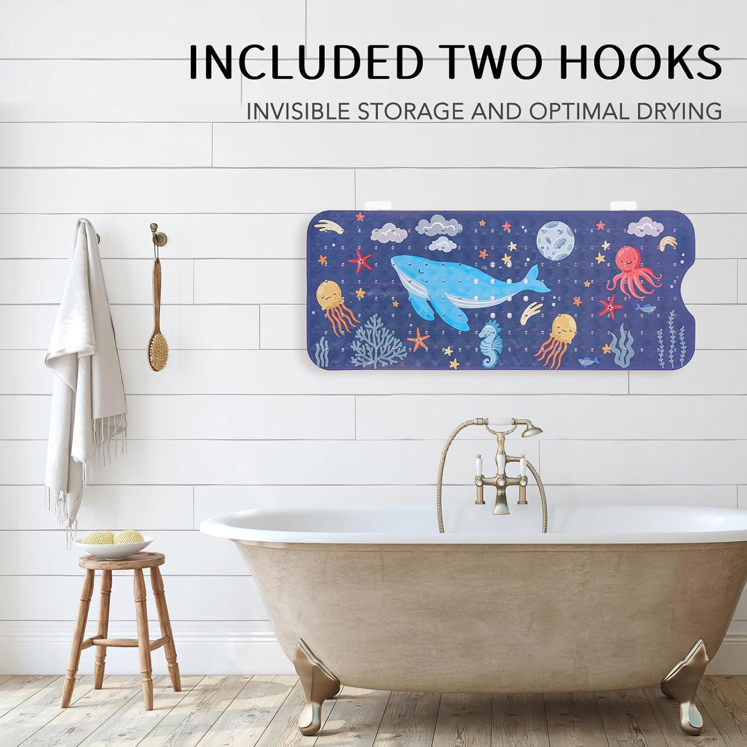 Alfombrilla de baño antideslizante PRATIQUE 100x40 cm azul